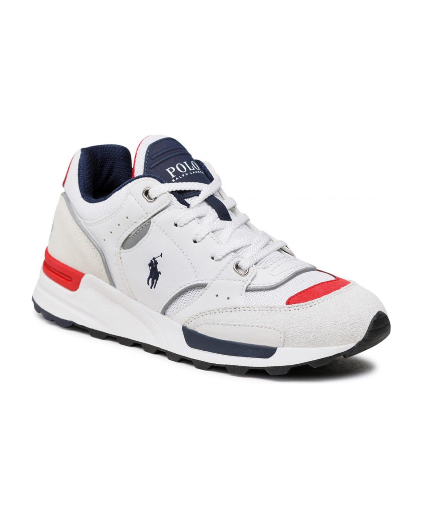Polo Ralph Lauren Panelled Lace-up Sneakers - Grey/navy/white/red スニーカー