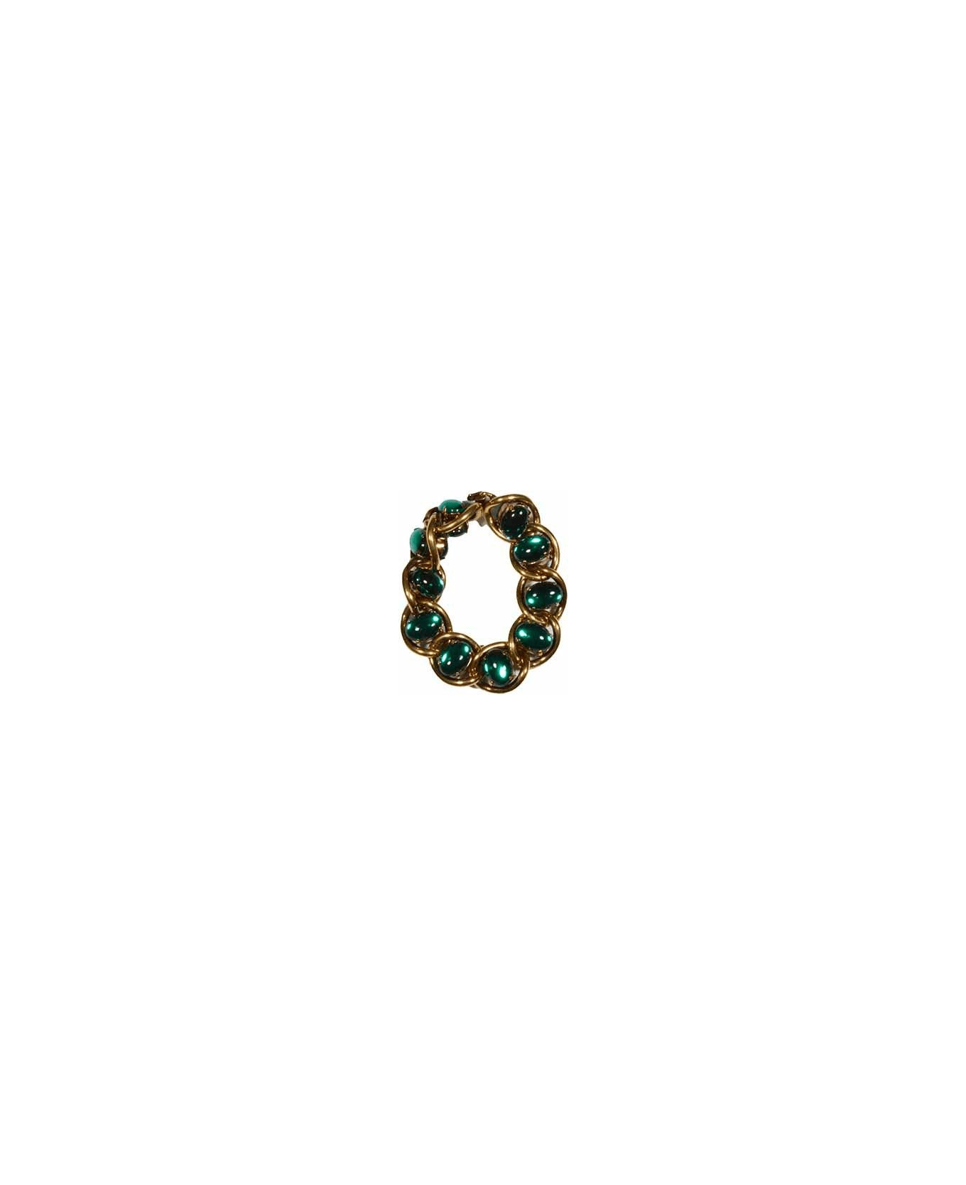 Marni Embellished Cable-link Chain Bracelet - Oro/verde