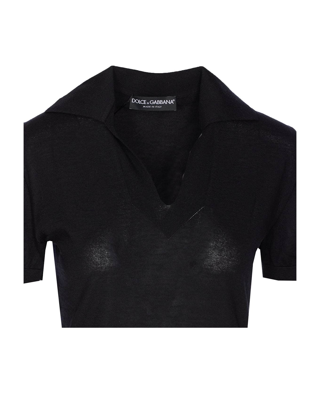 Dolce 
Gabbana Cashmere Polo Sweater - Black