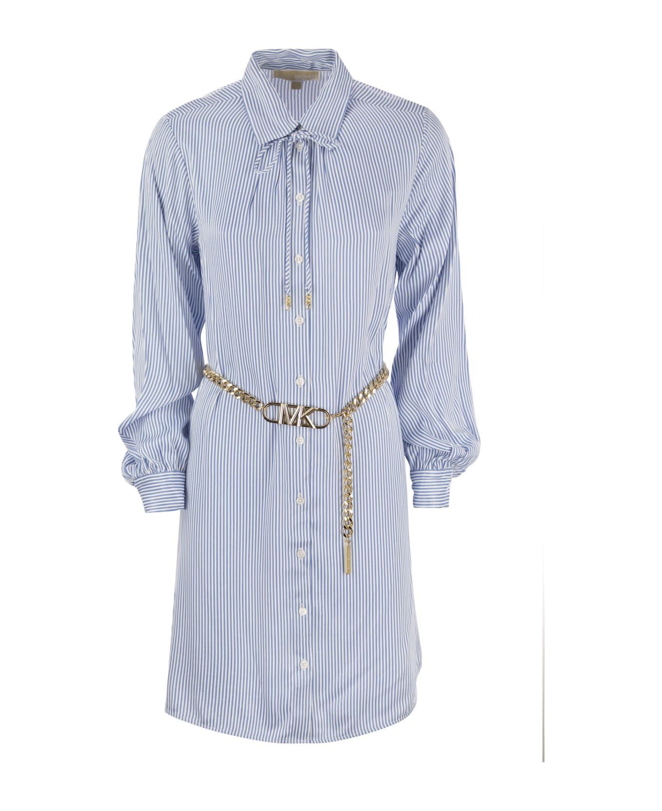 Michael Kors Chemisier Dress With Belt - Light Blue