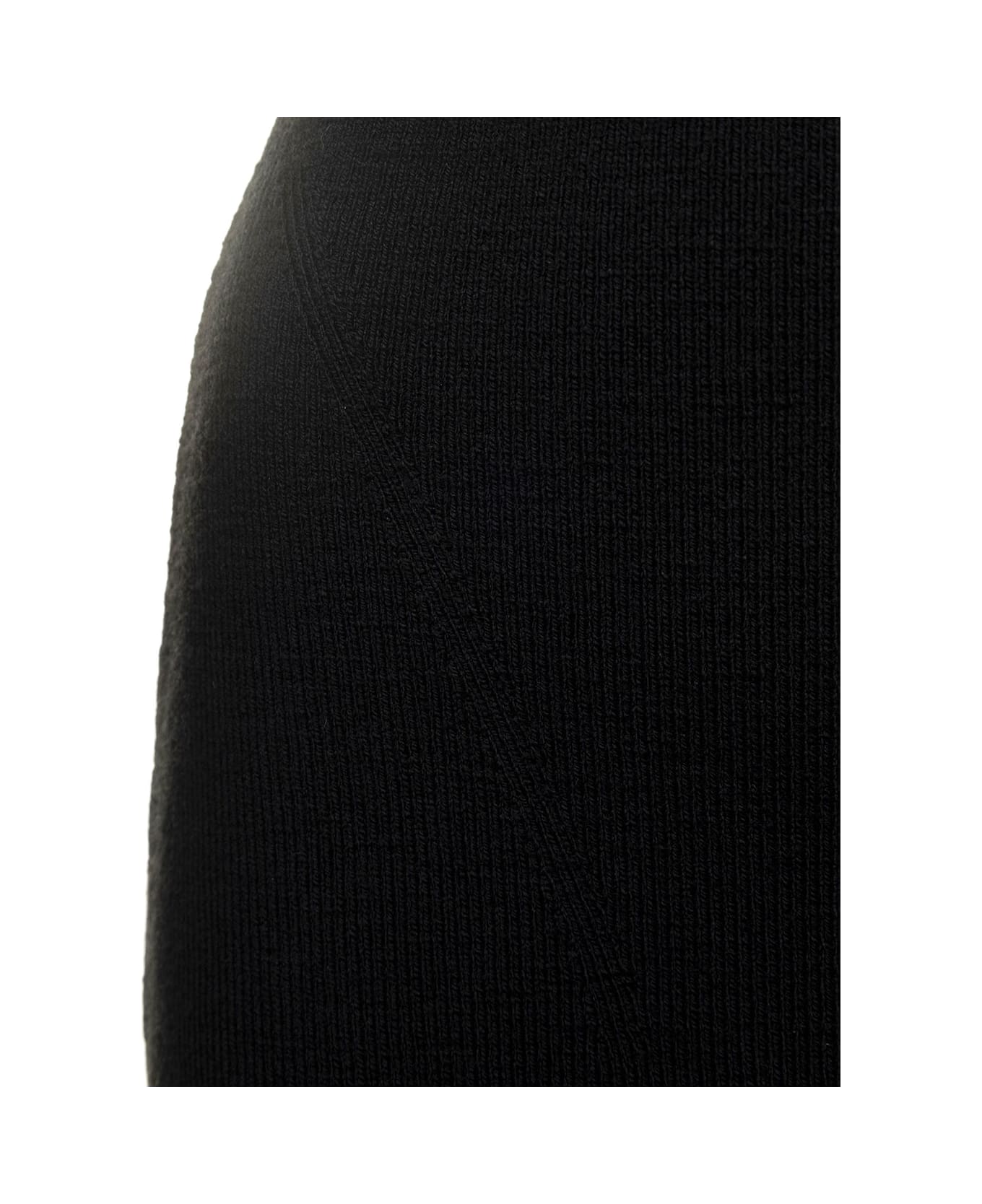 Tom Ford Stretch Wool Rib - 7gg Midi Dress - Black