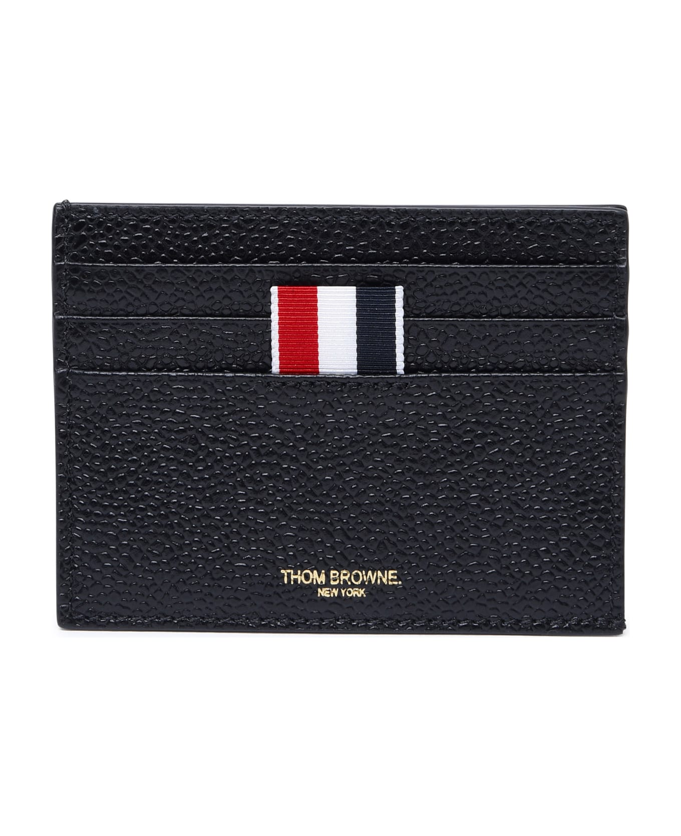Thom Browne Black Leather Card Holder - Black