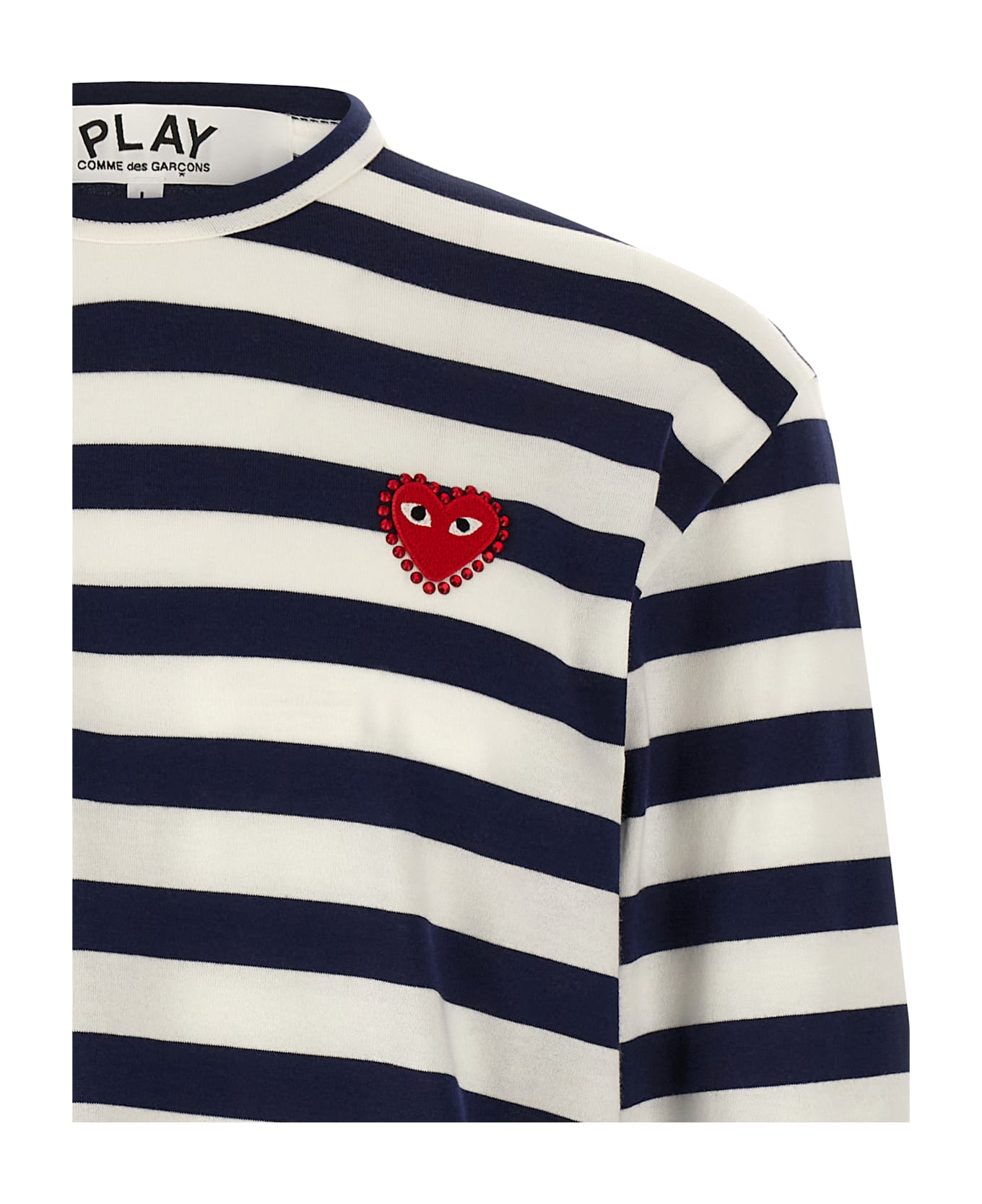 Comme des Garçons Play Logo Patch Stripes T-shirt - Blue