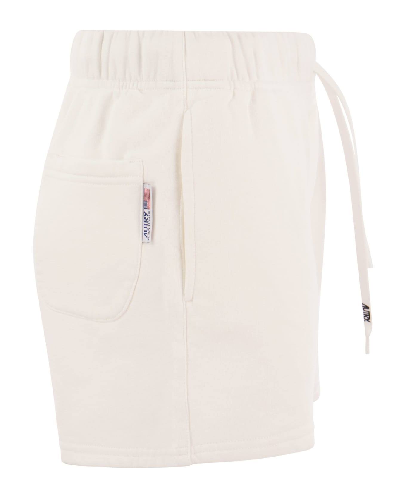 Autry Cotton Shorts With Embroidered Logo - White