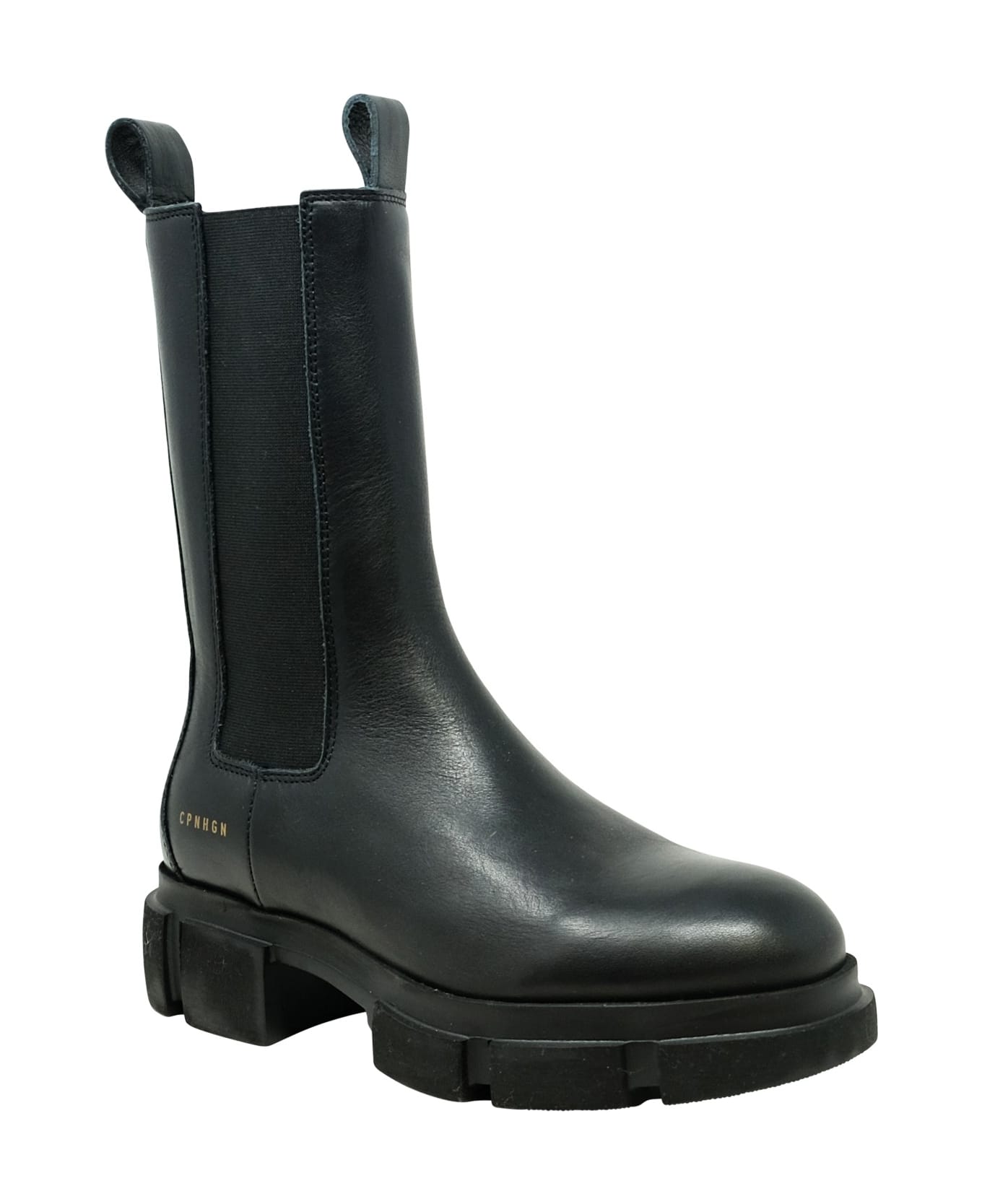 Copenhagen Black Leather Boots - BLACK