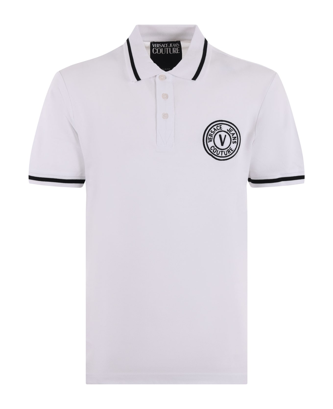 Versace Jeans Couture Polo With Logo - Bianco ポロシャツ