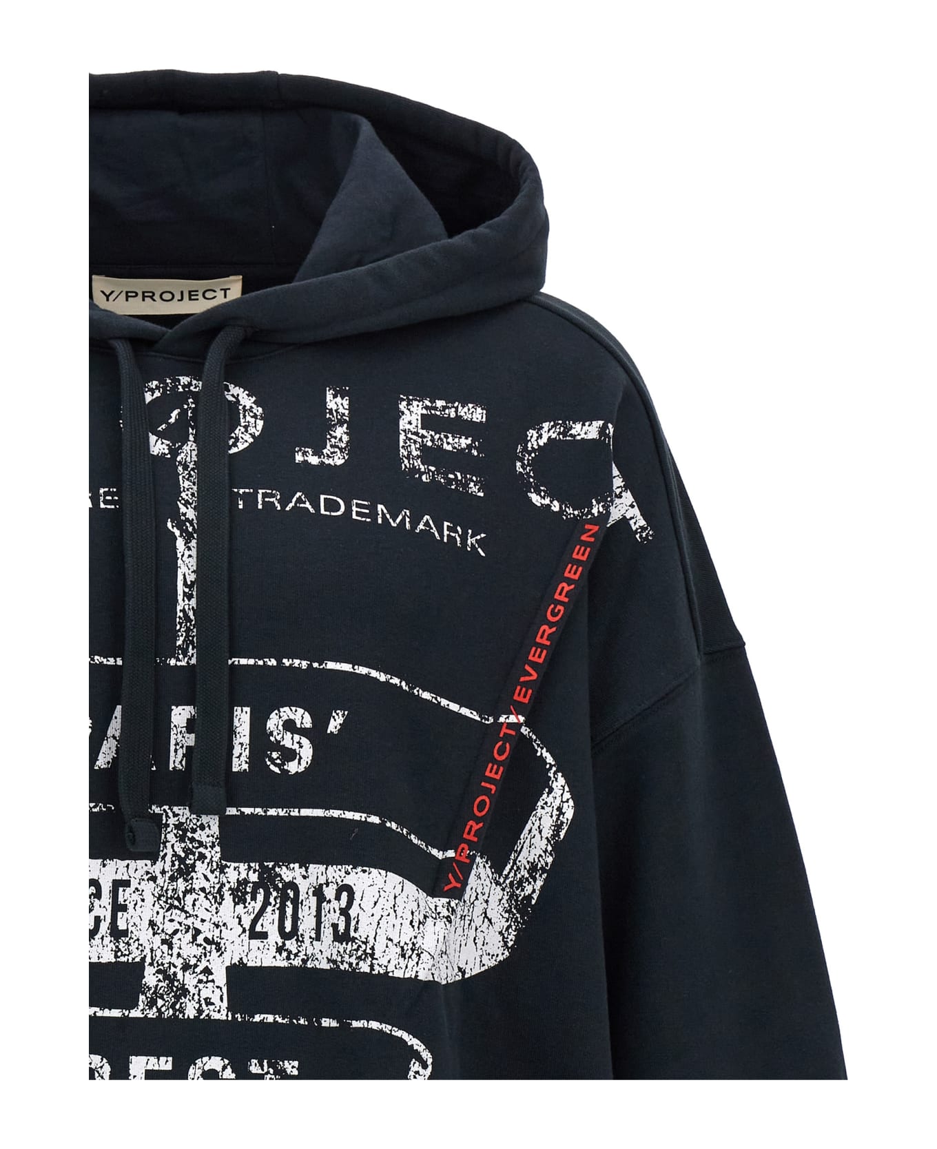 Y/Project 'evergreen Paris Best Pinched' Hoodie - Black  