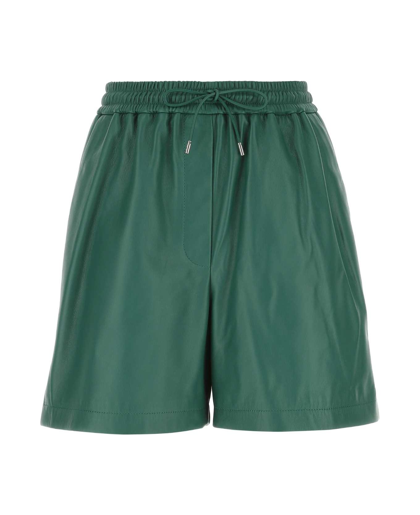 Loewe Bottle Green Nappa Leather Shorts - BOTTLEGREEN ショートパンツ