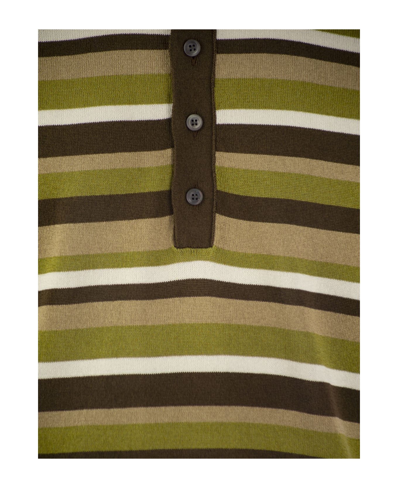 PT Torino Cotton And Viscose Polo Shirt - Brown/green