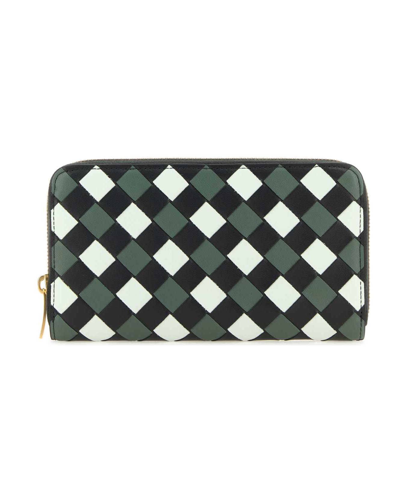 Bottega Veneta Multicolor Nappa Leather Intrecciato Wallet - ARDOISE 財布