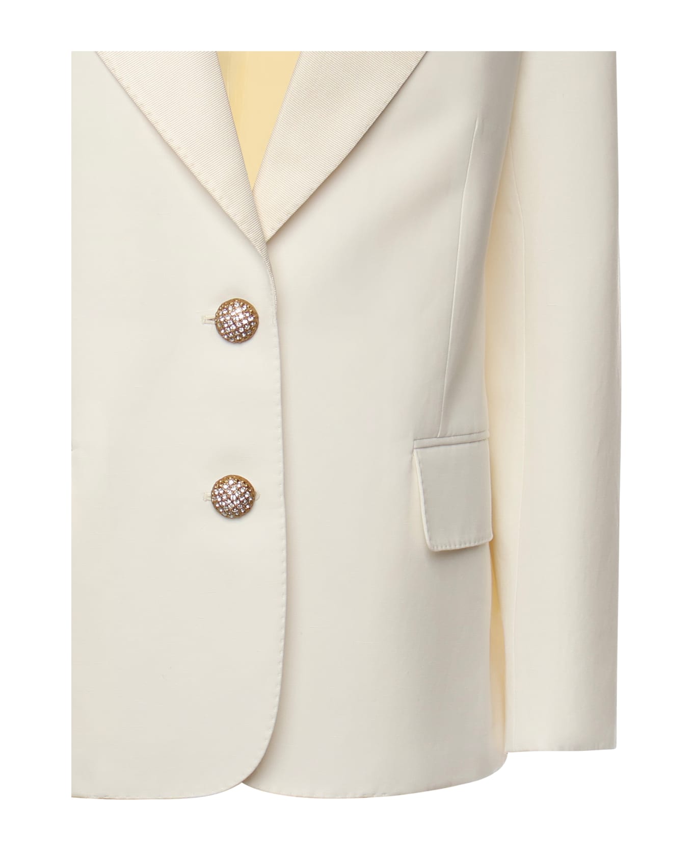 Valentino Garavani Single-breasted Cotton And Linen Blazer - White