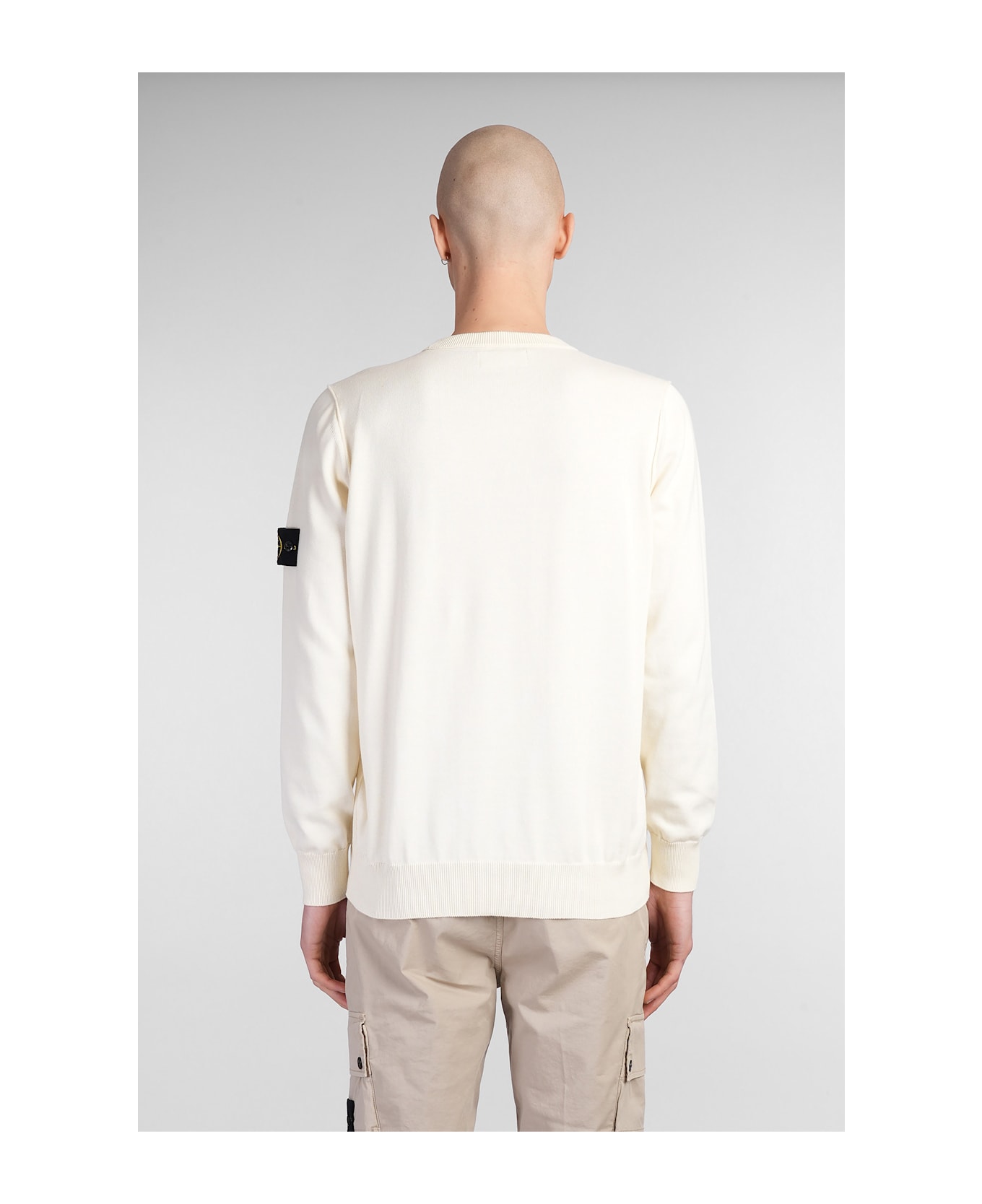 Stone Island Compass Patch Crewneck Jumper - Ivory