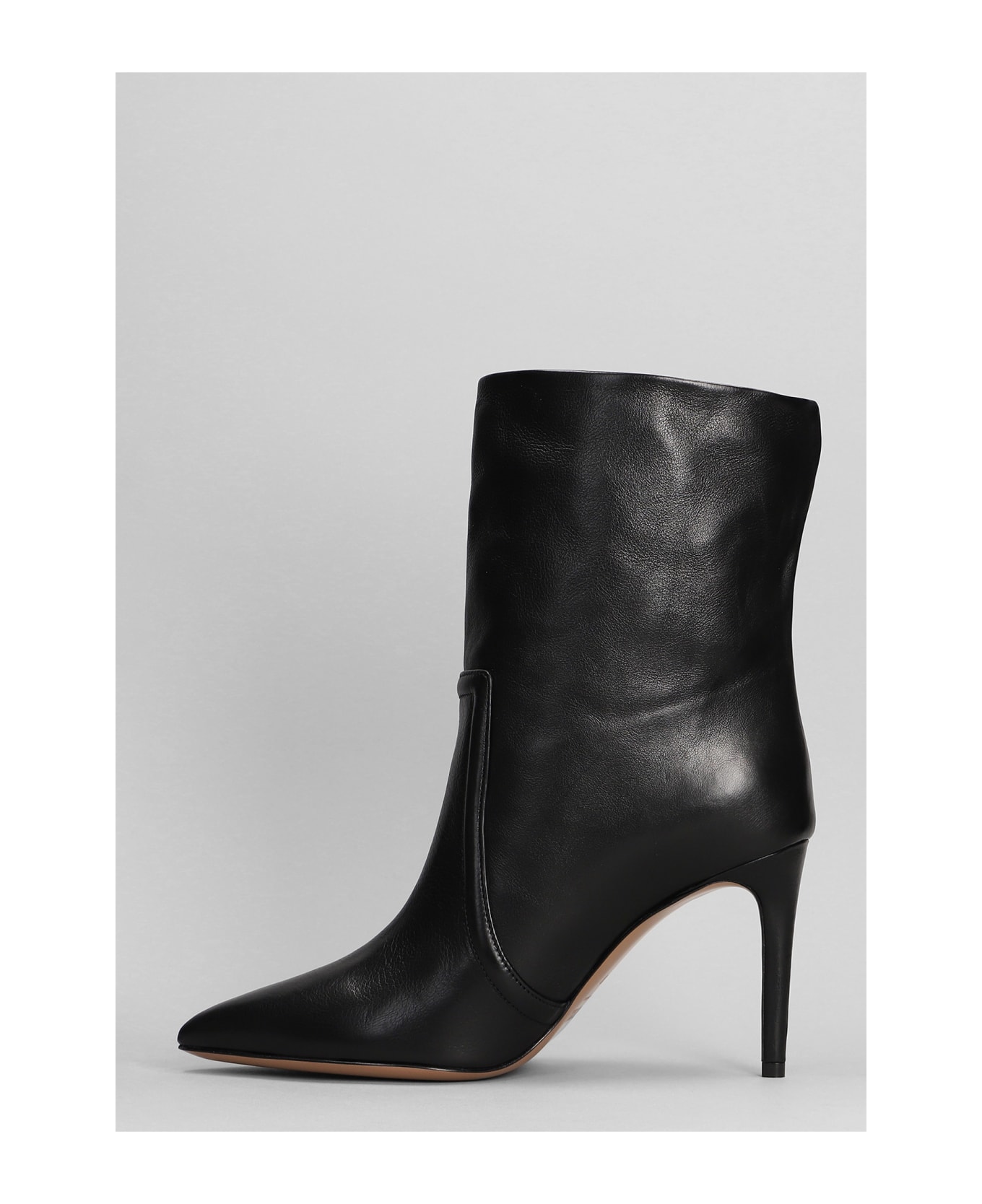 Paris Texas High Heels Ankle Boots In Black Leather - black