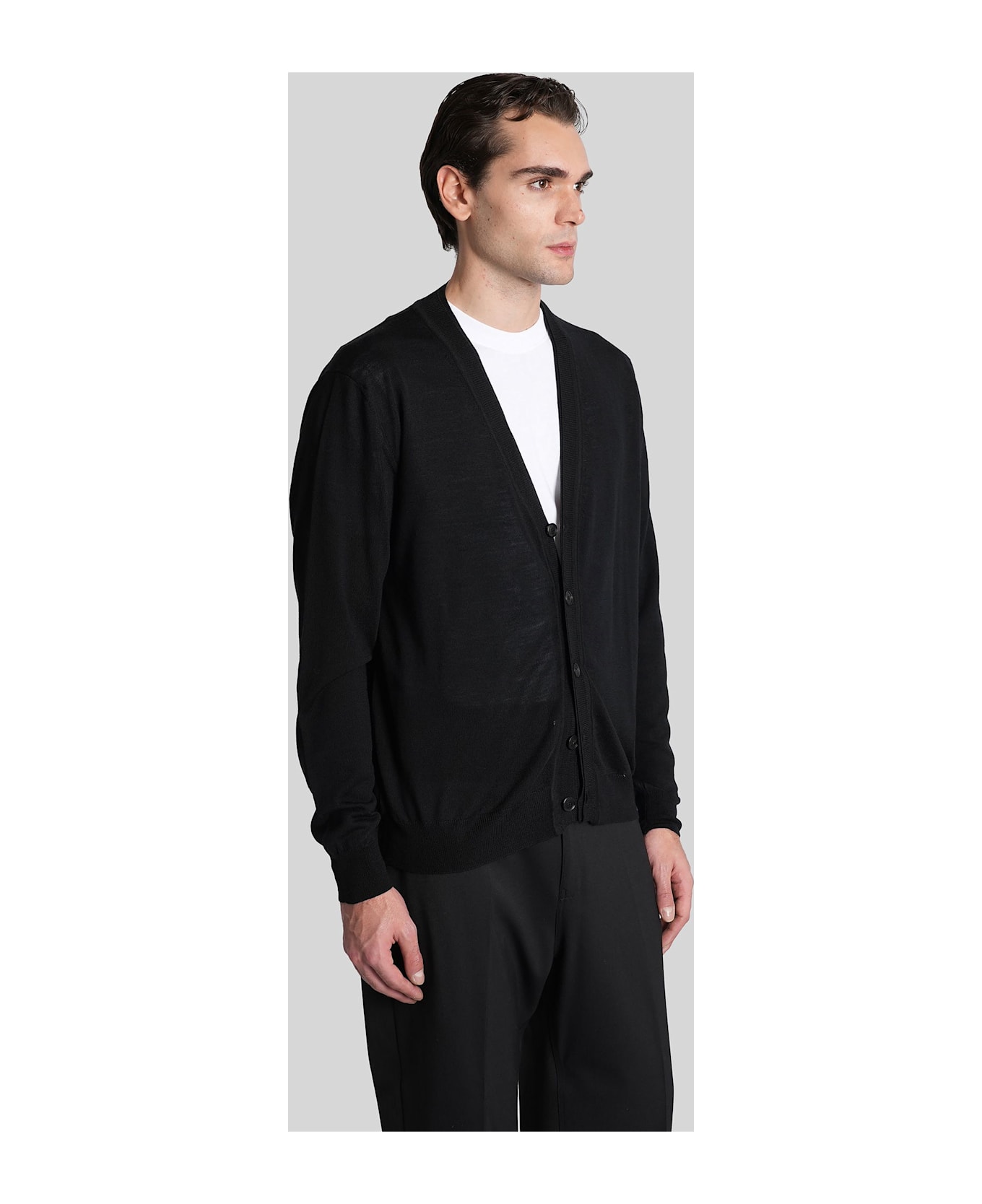 Mauro Grifoni Cardigan In Black Wool - black