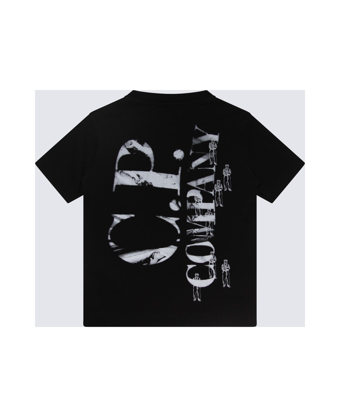 C.P. Company Black And White Cotton T-shirt - NERO/BLACK
