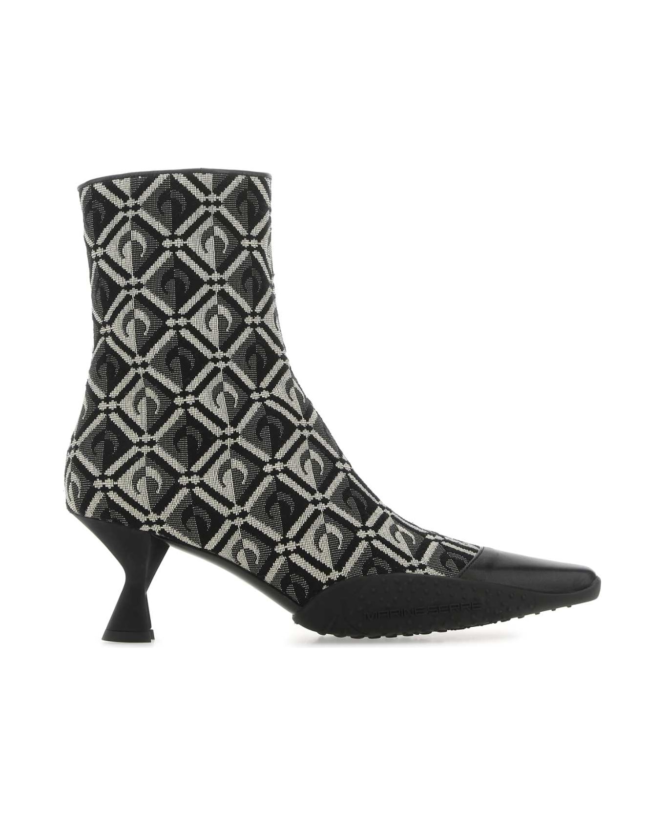 Marine Serre Embroidered Cotton Blend Moon Diamant Ankle Boots - 00 ブーツ