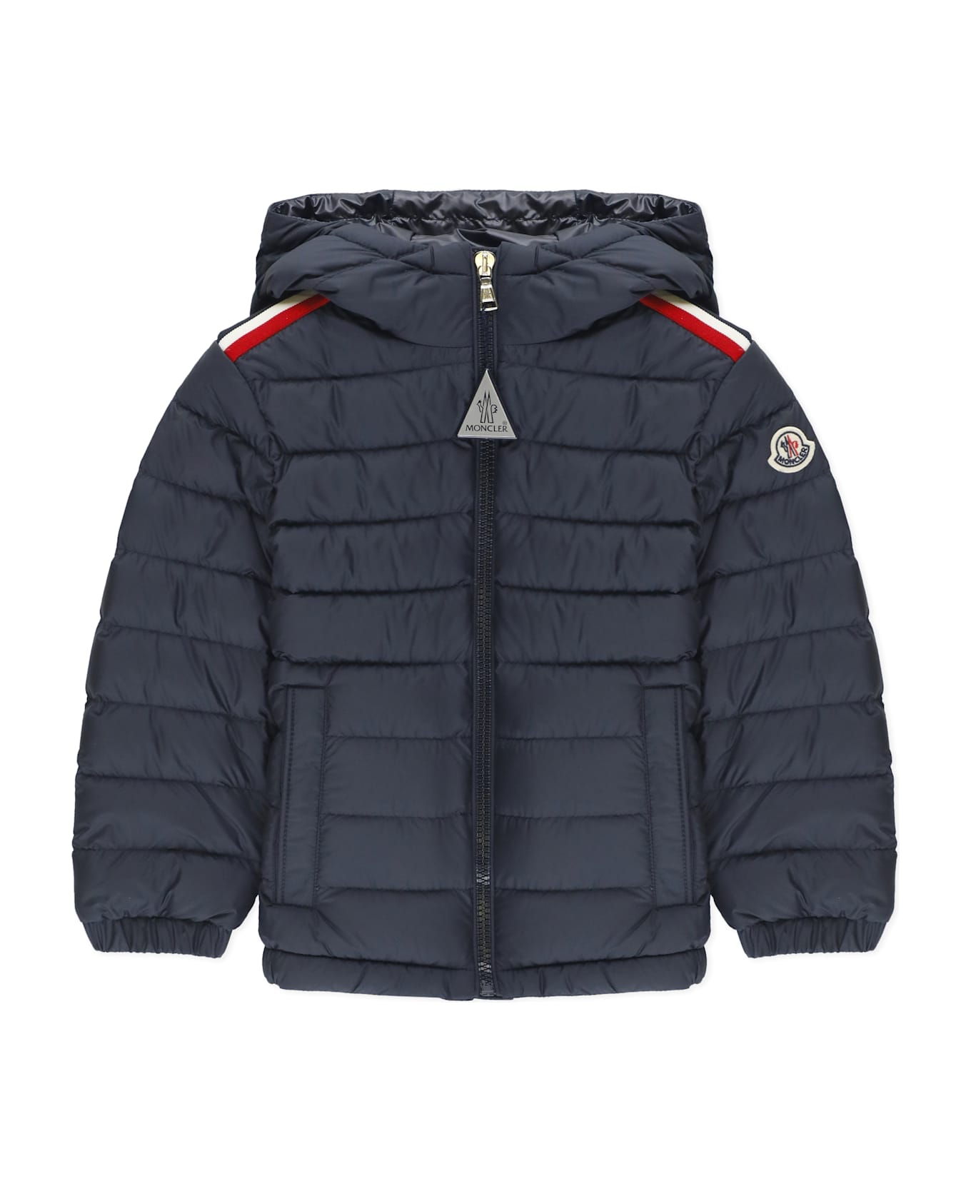 Moncler Padded Jacket With Logo - Blue
