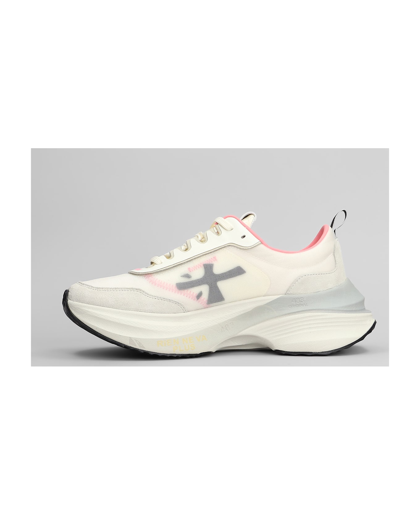 Premiata Hill Sneakers In Beige Suede And Fabric - beige