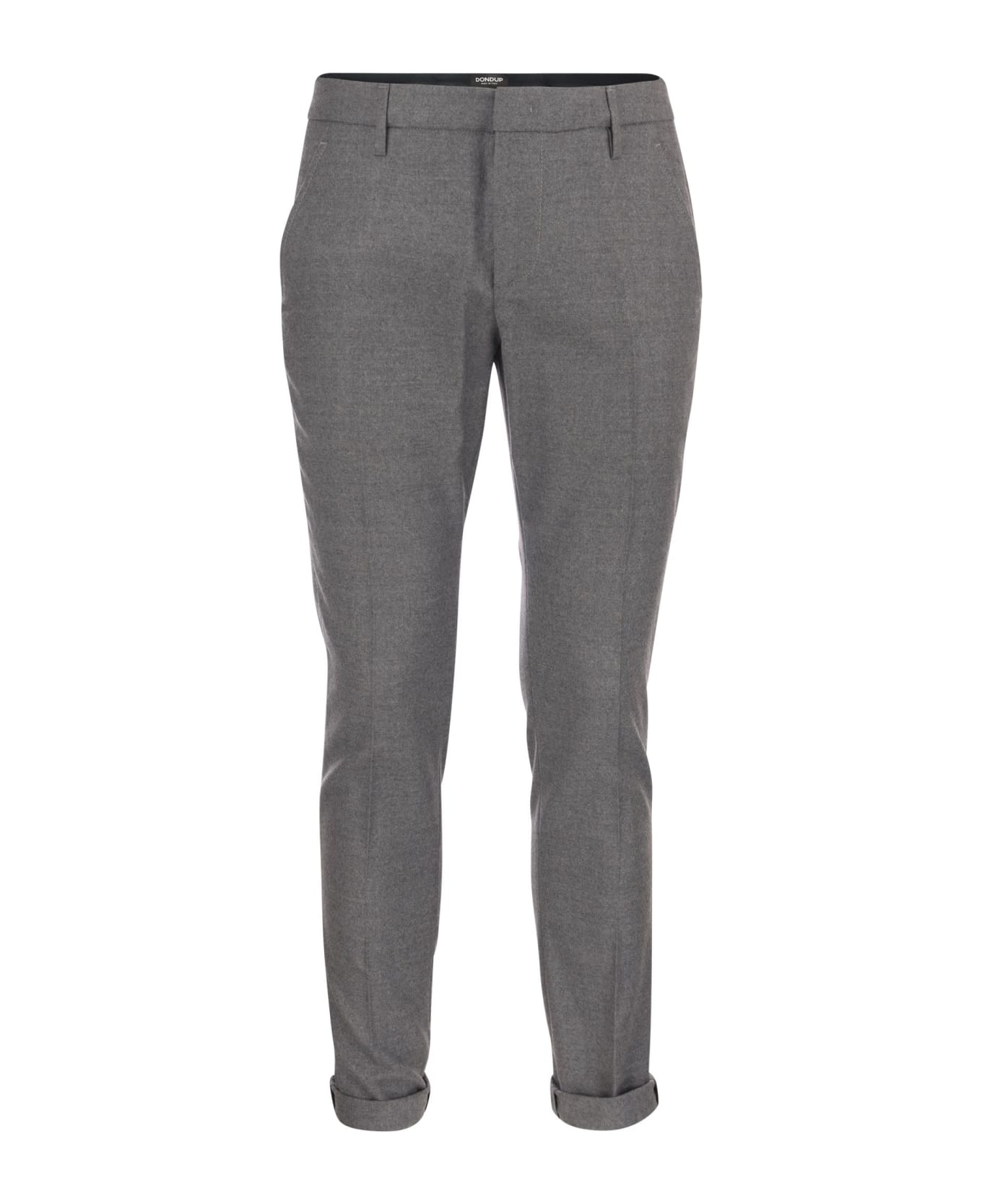 Dondup Gaubert - Slim Fit Trousers In Gabardine - Grey