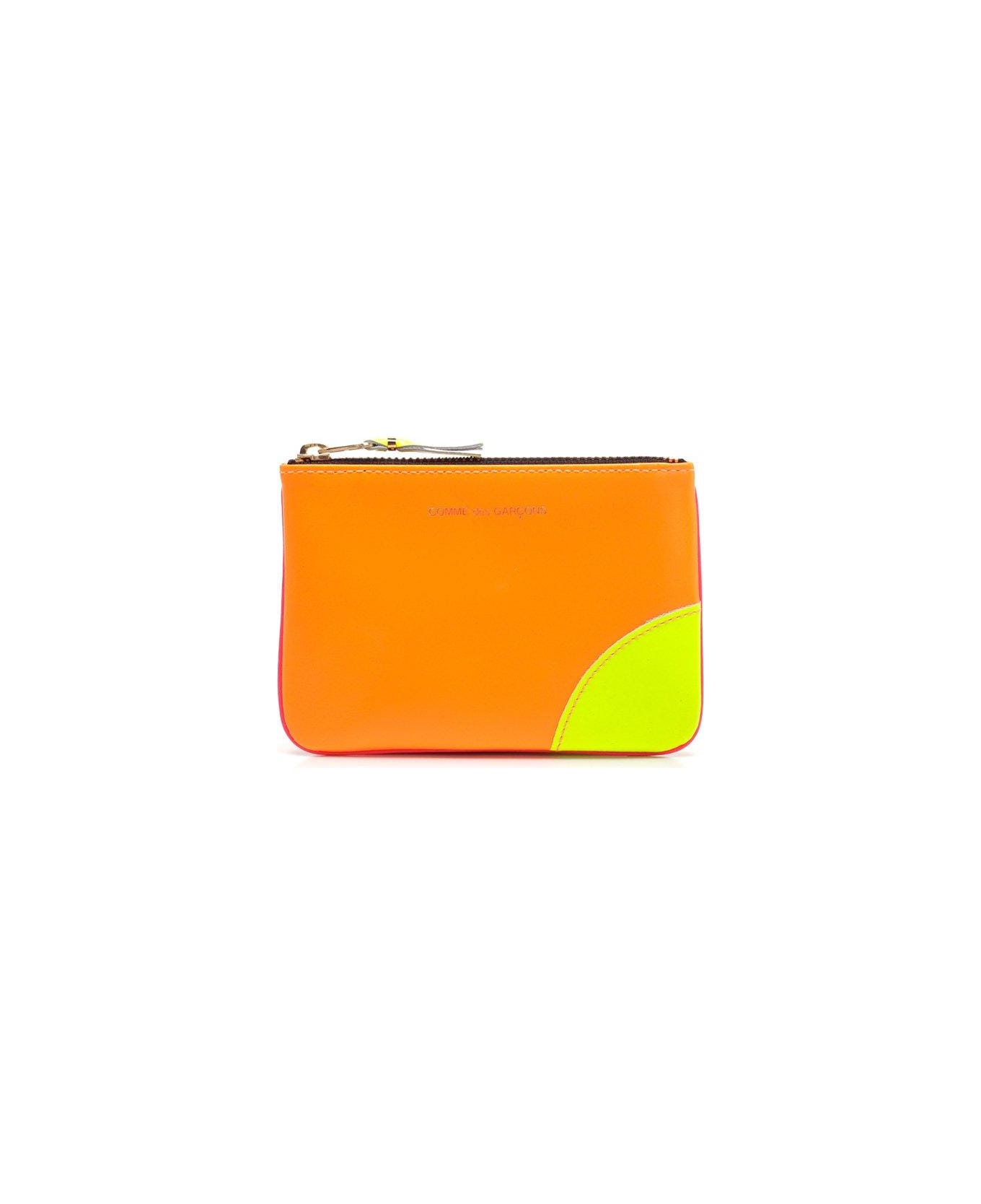 Comme des Garçons Wallet Super Fluo Coin Purse - Lo/p Light Orange Pink