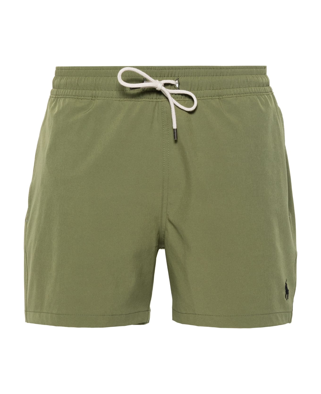 Ralph Lauren Olive Green Swim Shorts With Embroidered Pony - Green