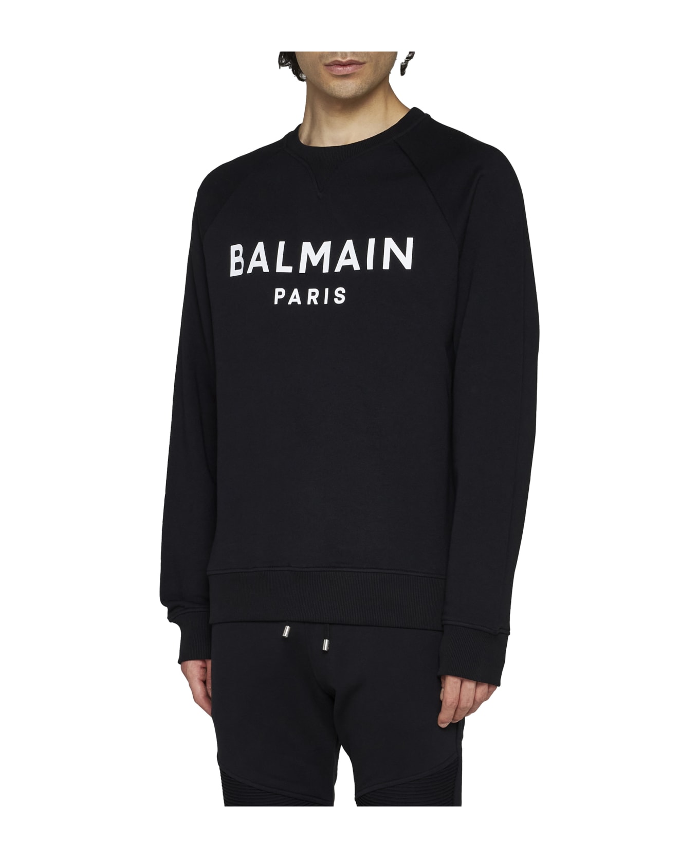 Balmain Logo Print Sweatshirt - Black フリース