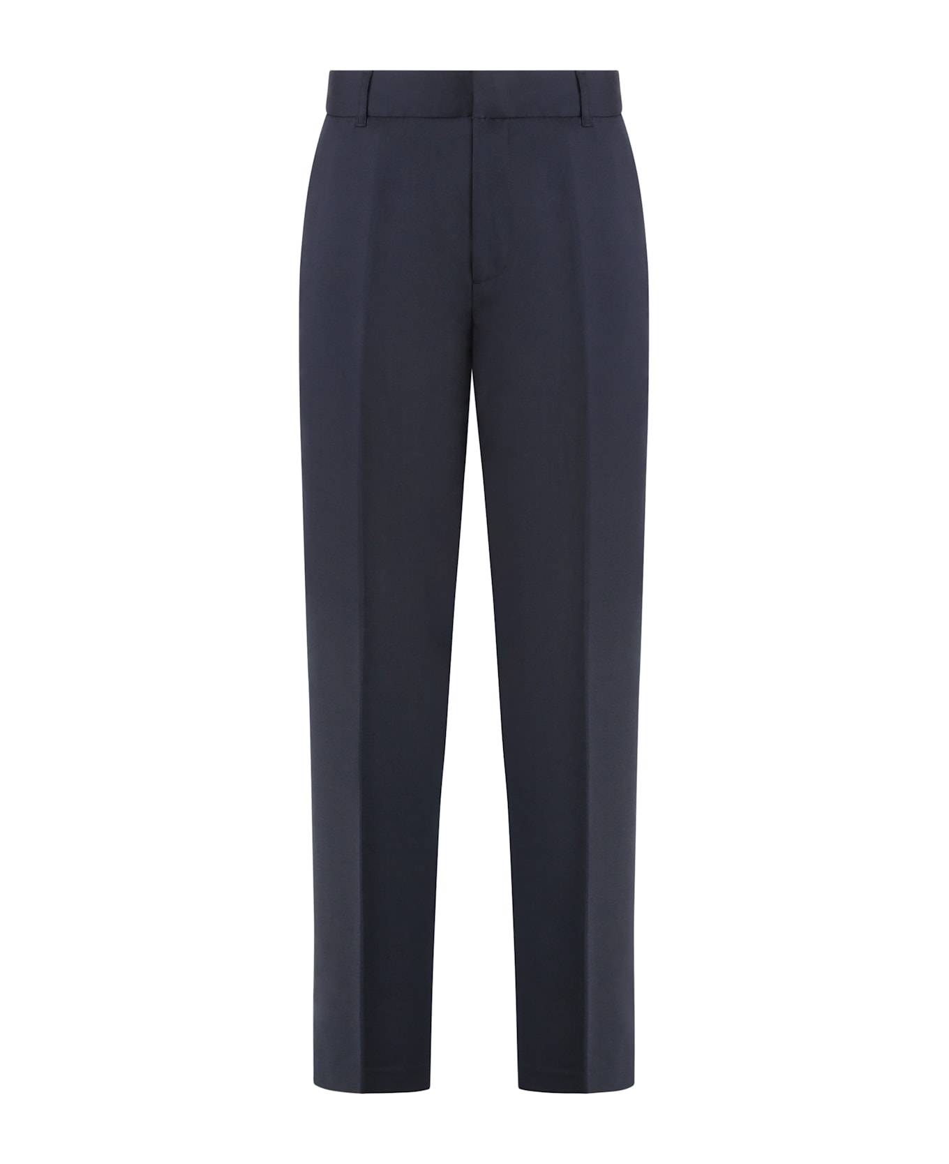 Emporio Armani Virgin Wool Tailored Trousers - blue