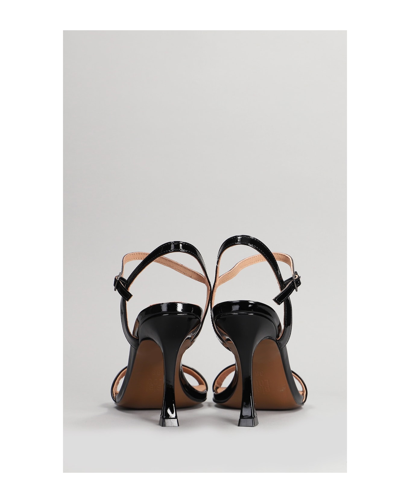 Bibi Lou Lotus 85 Sandals In Black Patent Leather - black サンダル