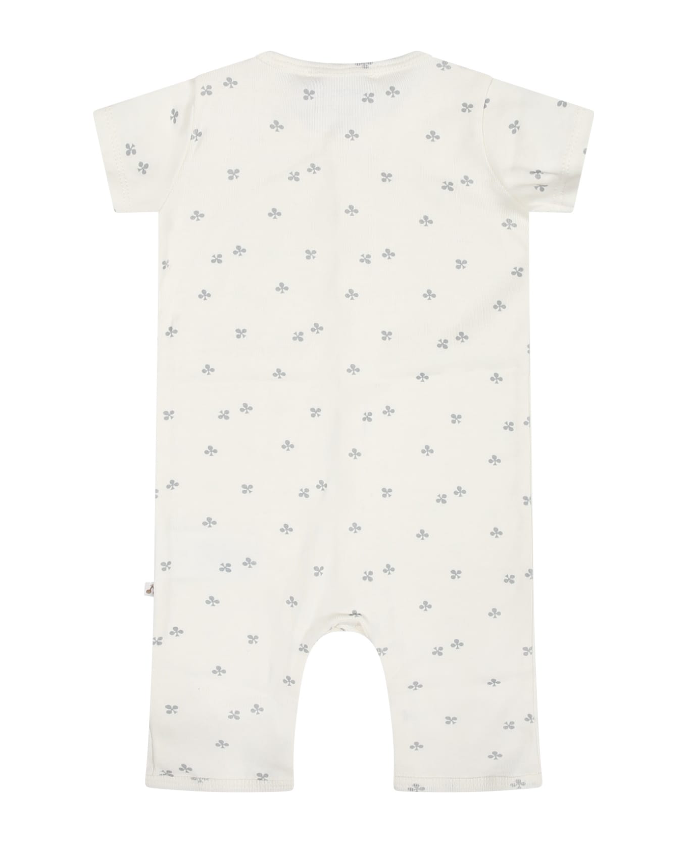 Bonpoint White Babygrow For Baby Girl With Trefoil - Ivory ボディスーツ＆セットアップ