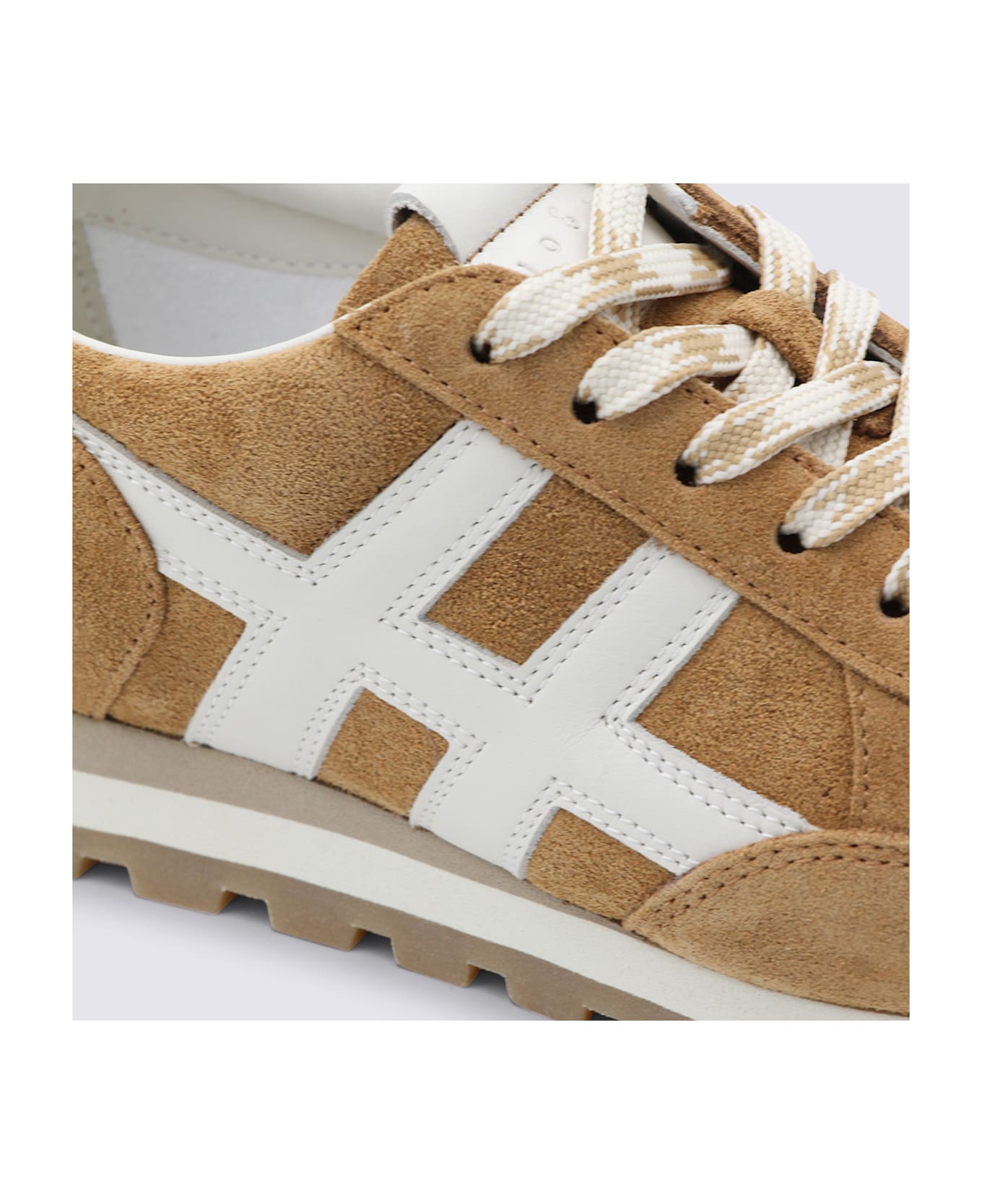 Hogan Cognac Leather Sneakers - Brandy