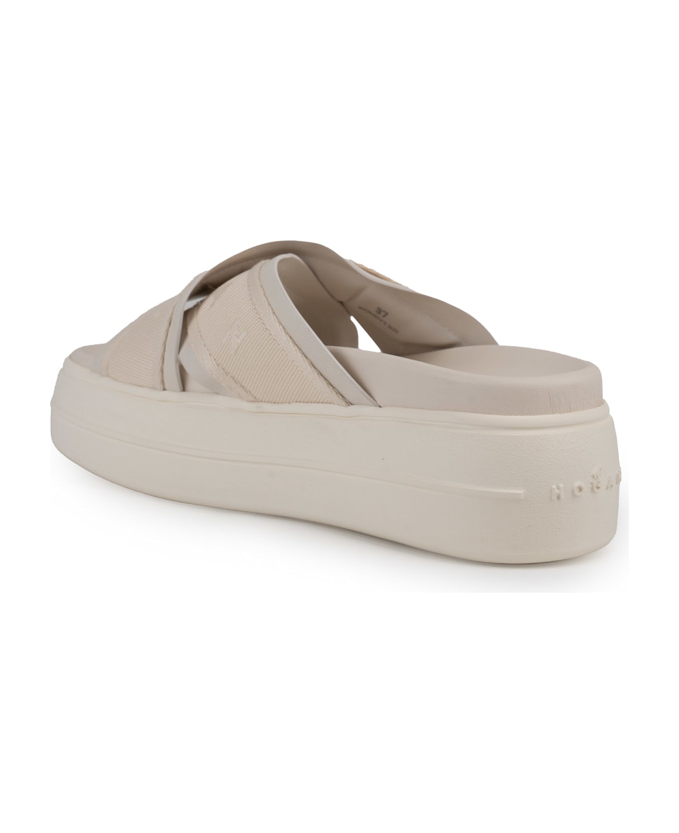 Hogan Skyscraper Sandals In Ivory Nappa - White