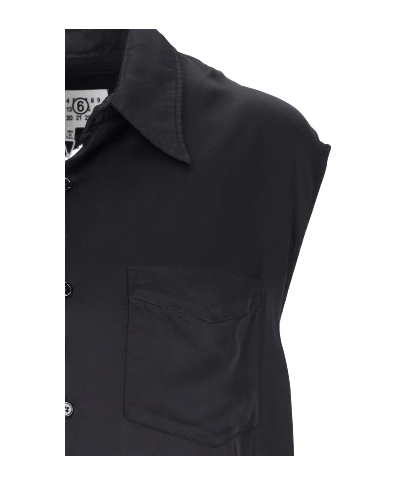 MM6 Maison Margiela Viscose Sleeveless Shirt - Black