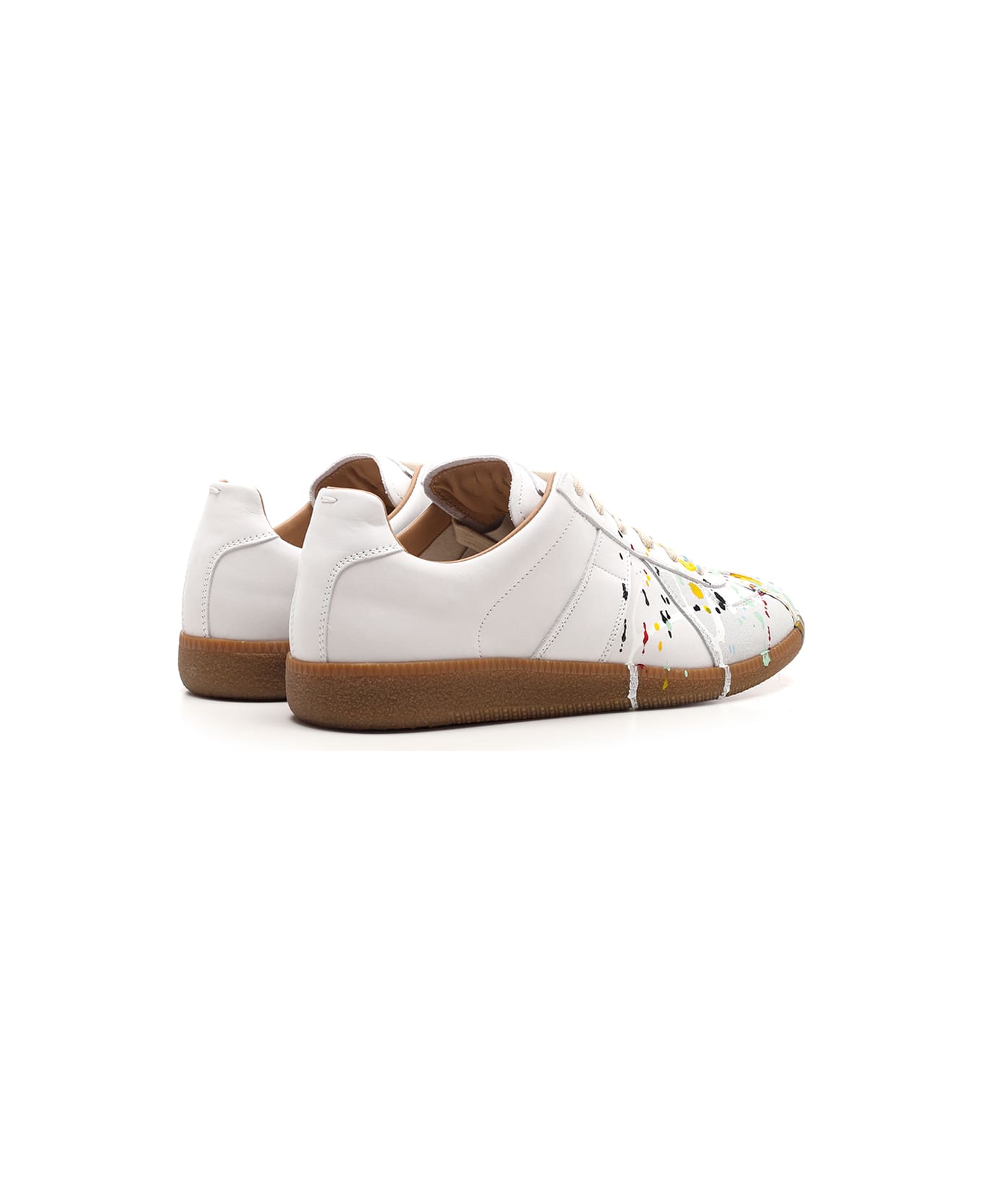 Maison Margiela White 'replica' Sneakers With Multicolor Drops - White