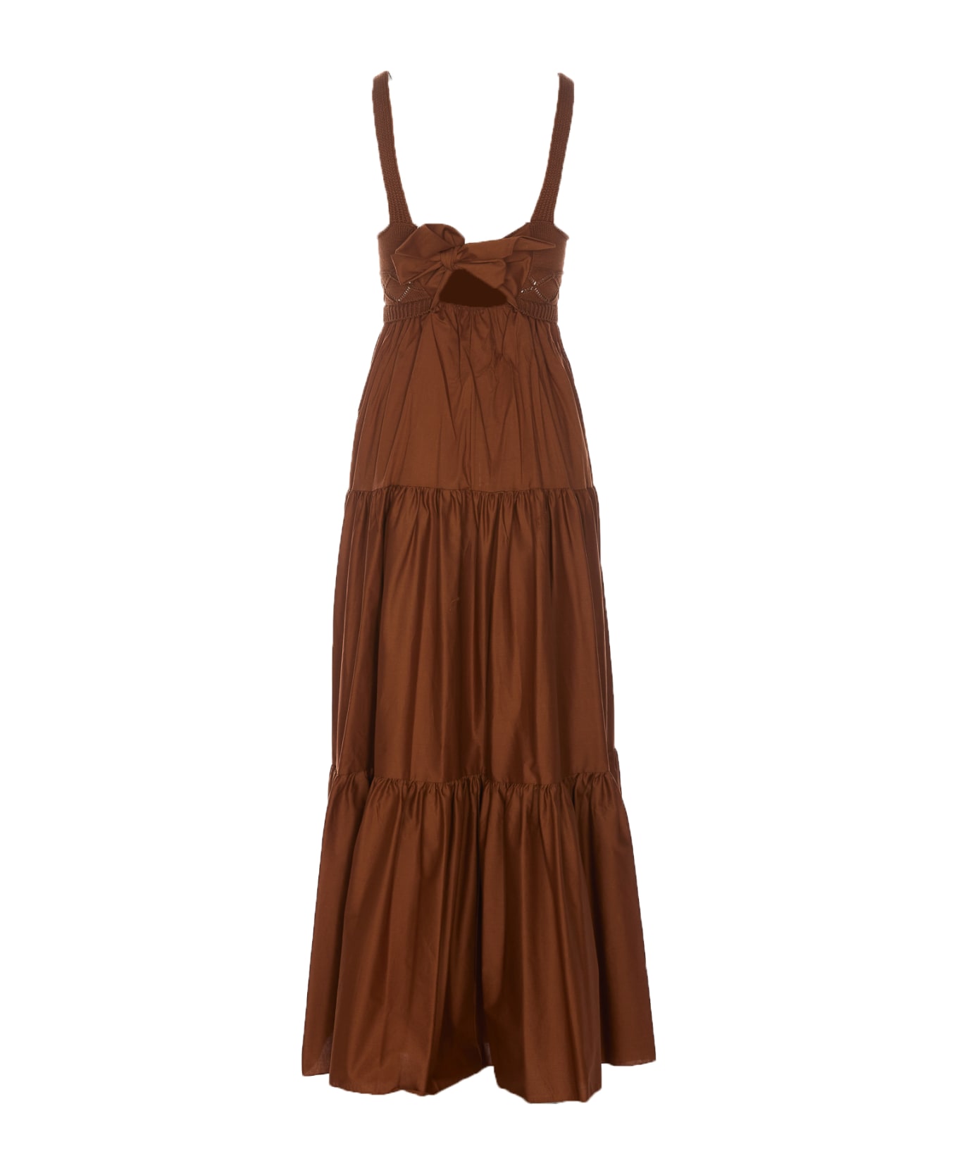 Liu-Jo Knit Poplin Dress - Brown