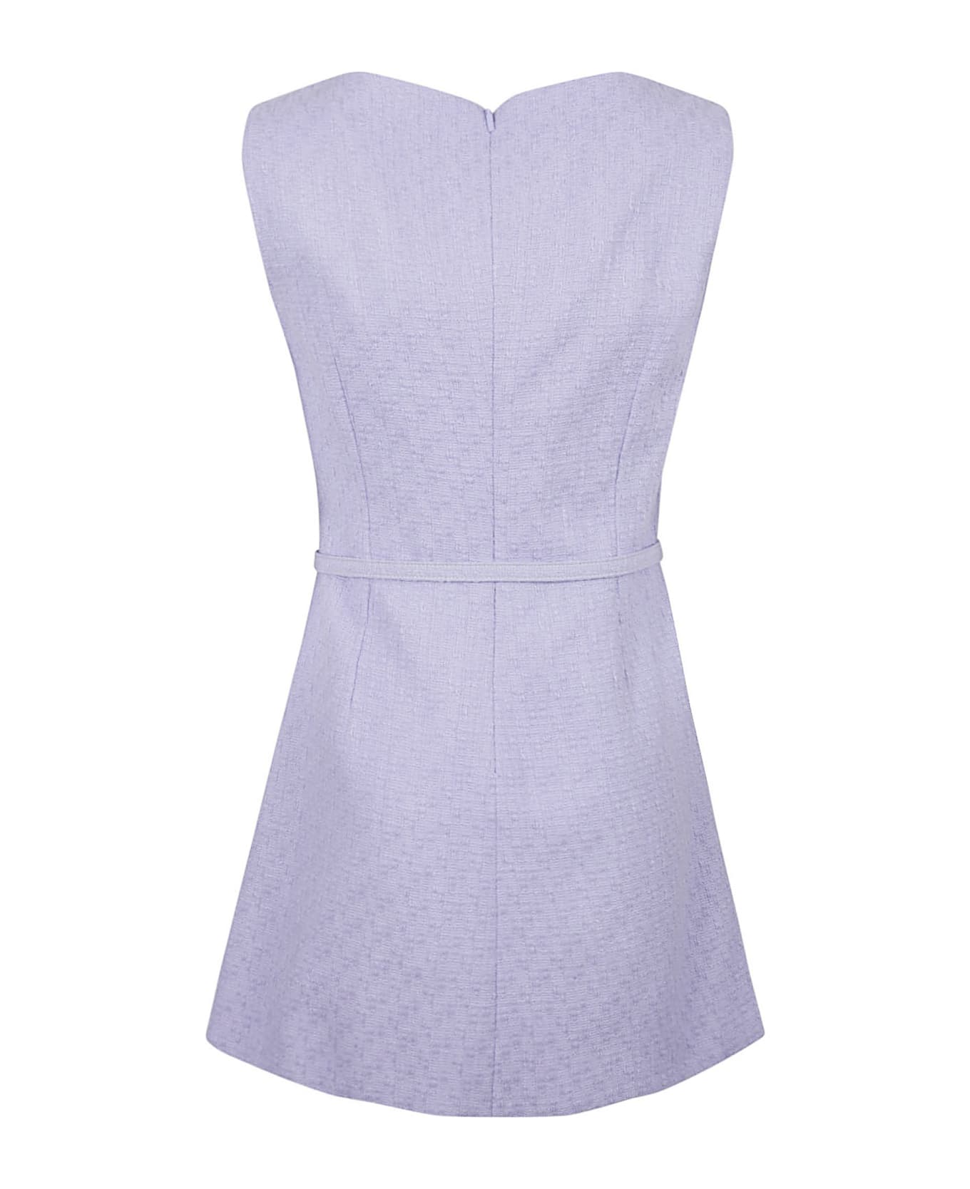 Versace Sleeveless Tweed Belted Dress - Orchid
