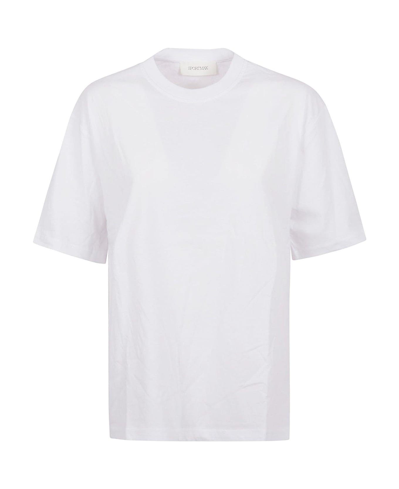 SportMax Cerwneck Short-sleeved T-shirt - POPTICAL WHITE