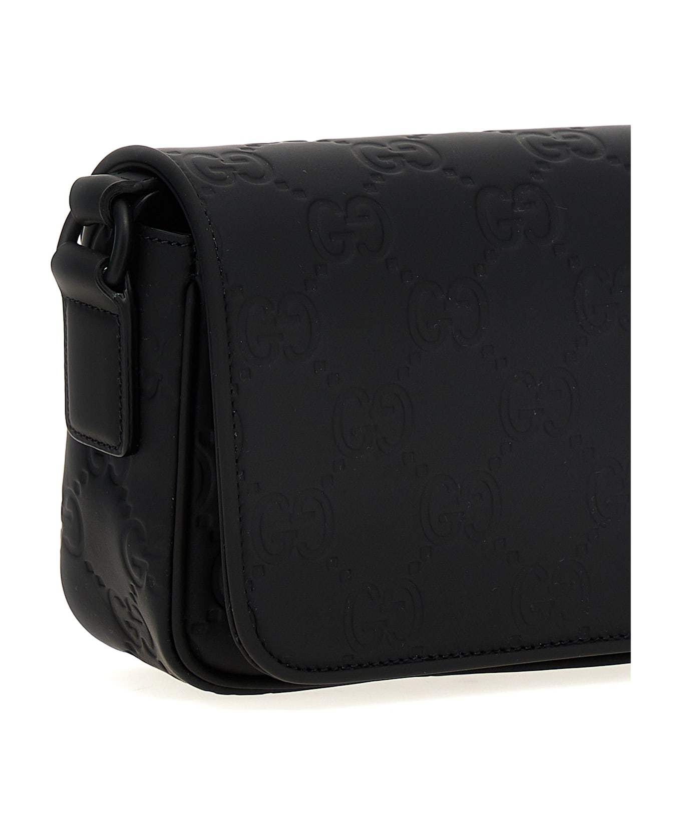 Gucci Rubber Effect Crossbody Bag - Black  