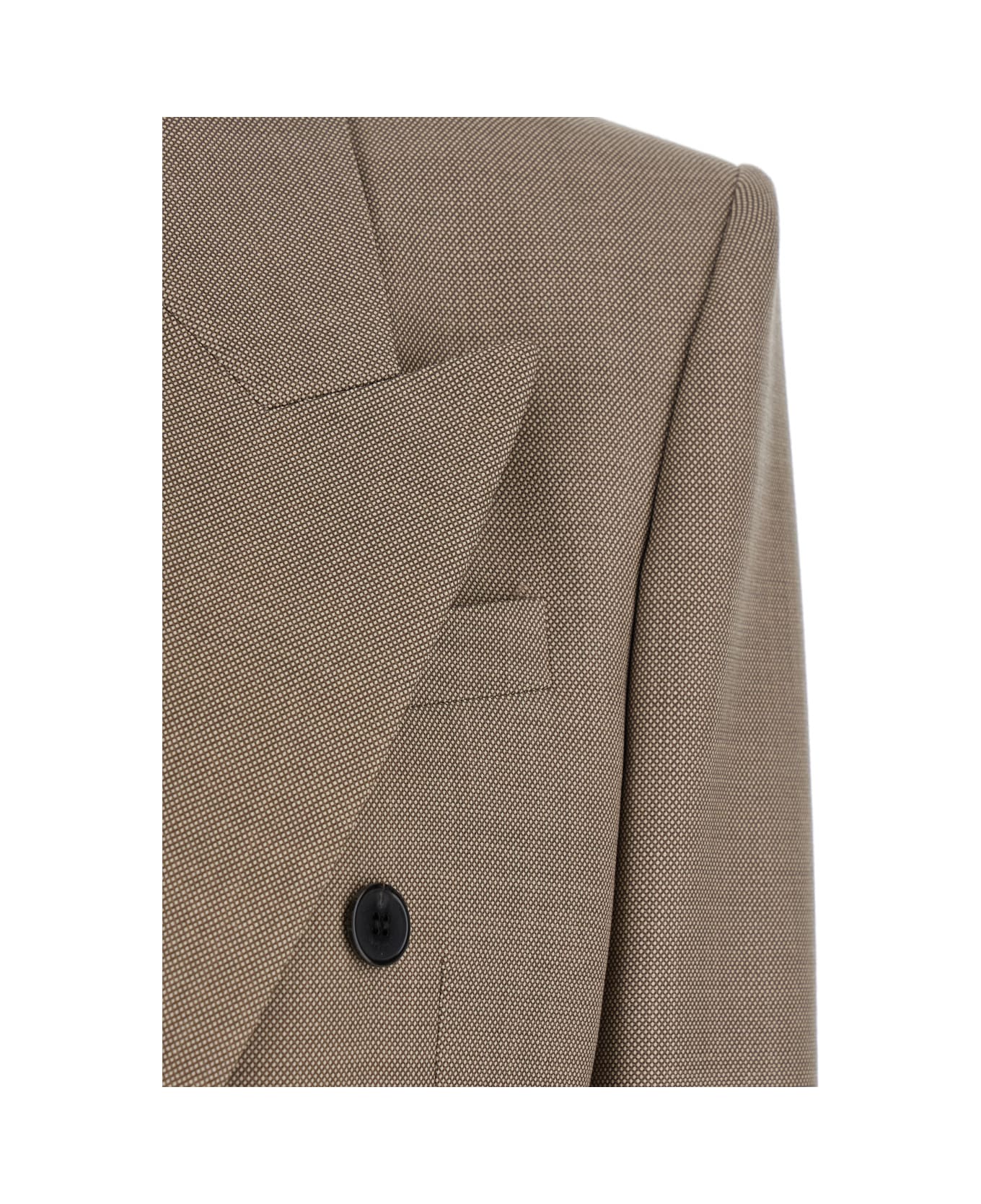 Saint Laurent Two Tone Wool Blazer - TAUPEBEIGE