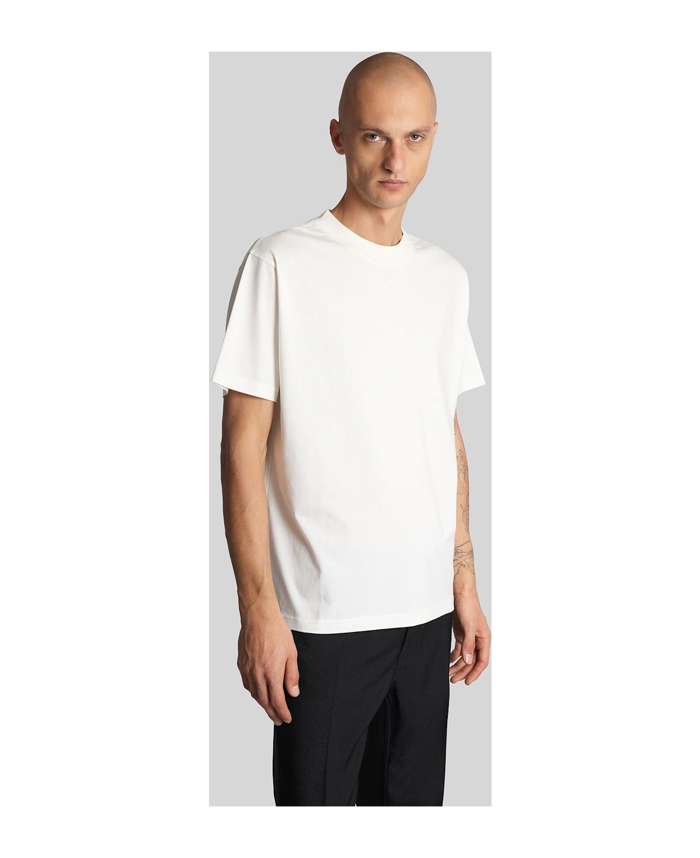 Courrèges T-shirt In White Cotton - white