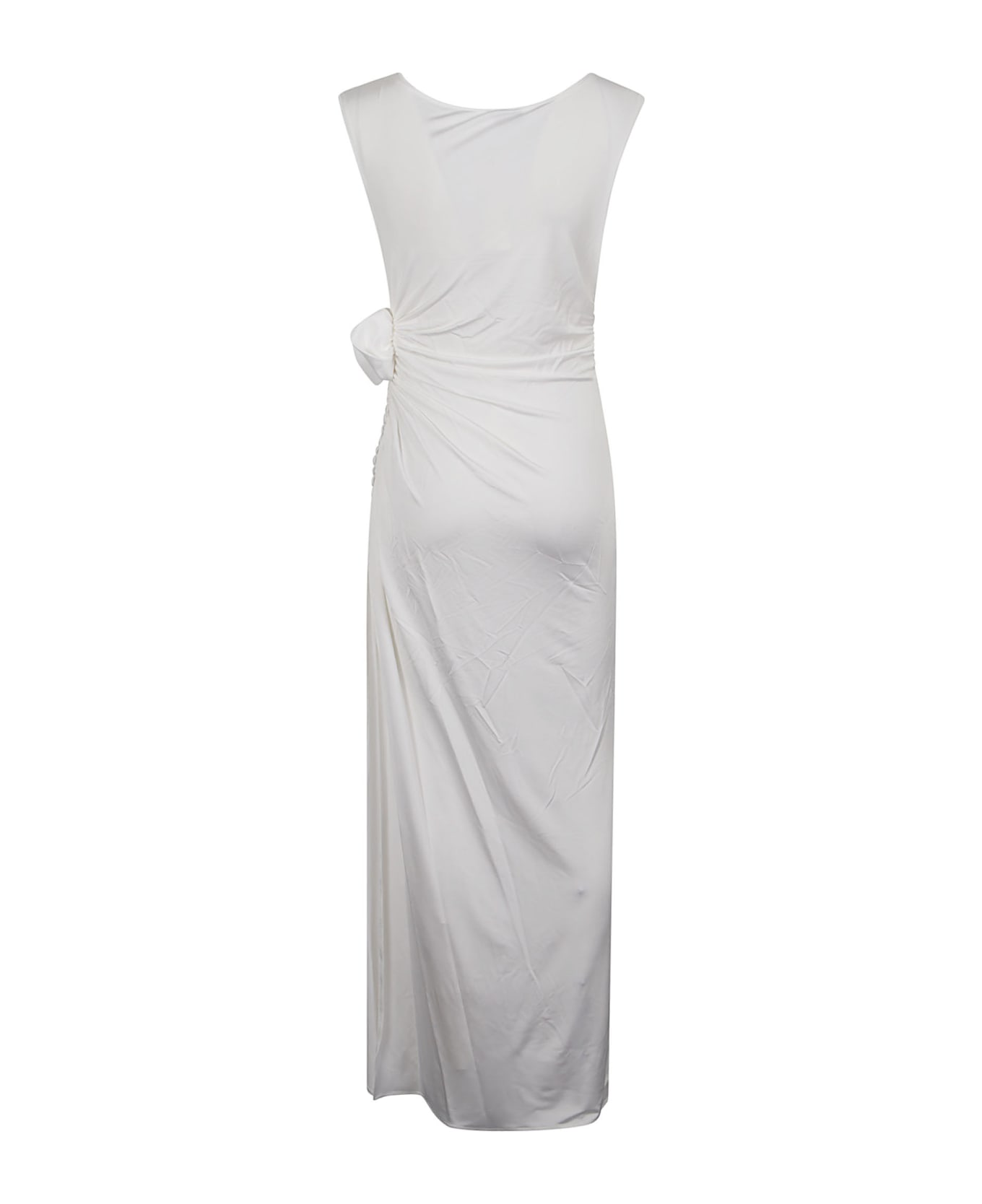 Magda Butrym V-neck Button-sided Sleeveless Long Dress - White