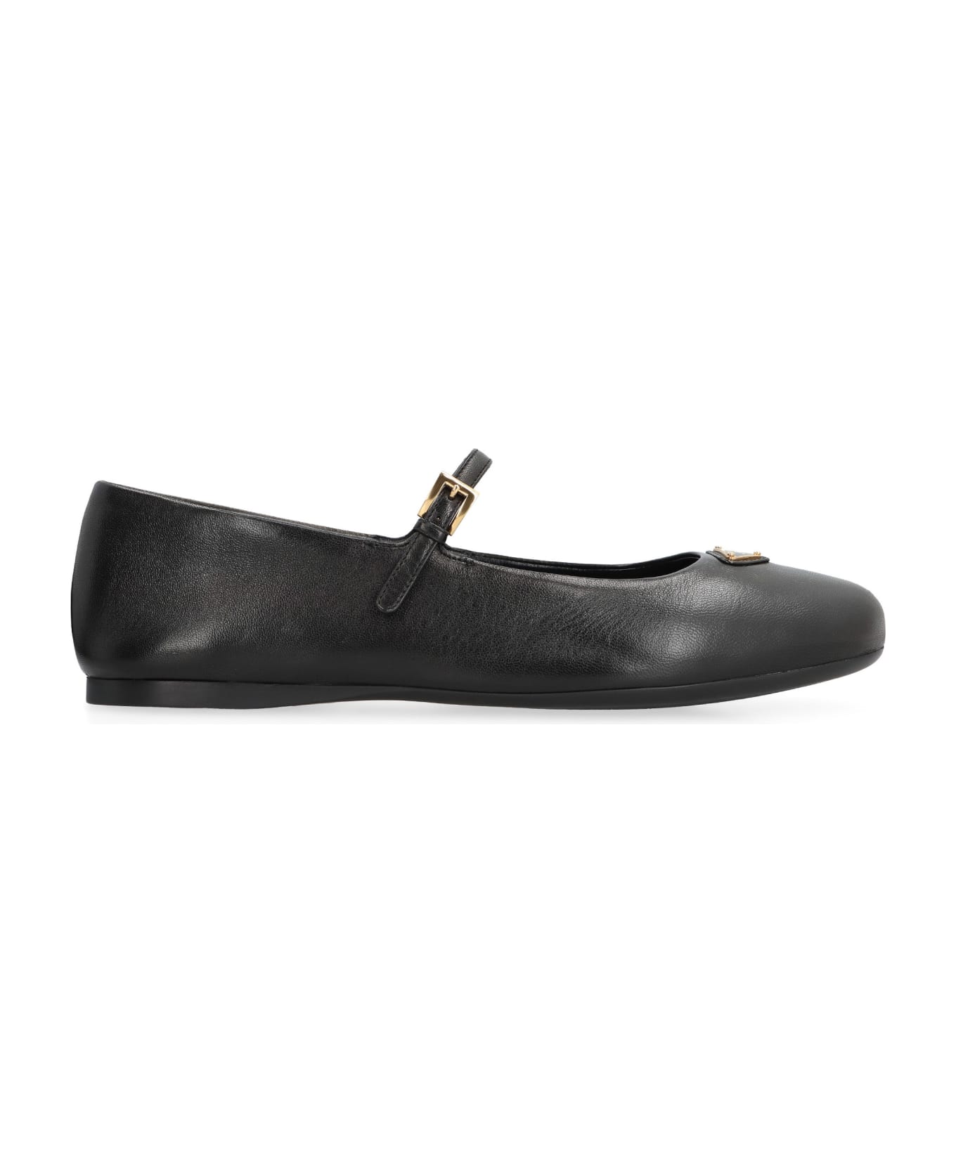 Prada Leather Ballet Flats - black