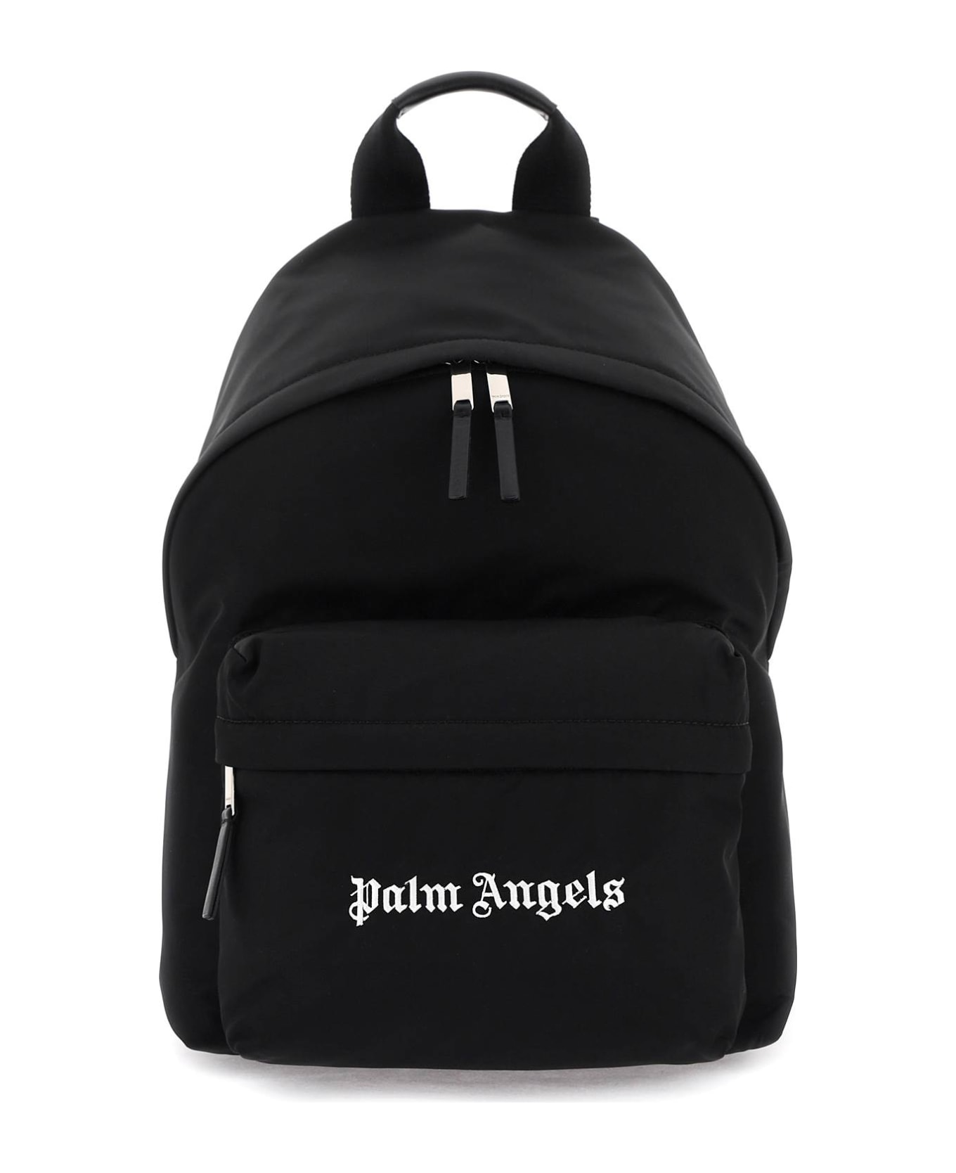 Palm Angels Logo Nylon Backpack - BLACK WHITE (Black)