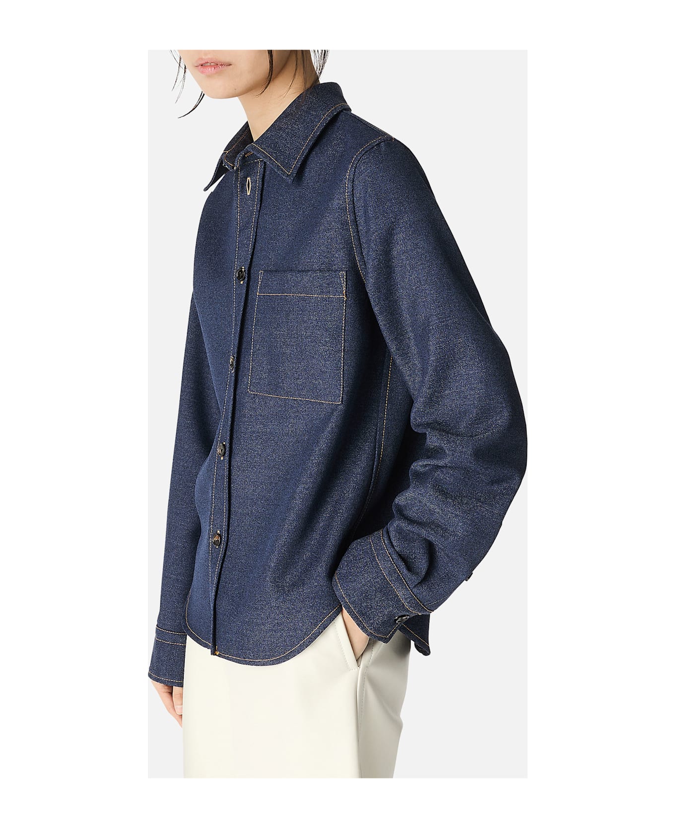 Bottega Veneta Wool Shirt - Blue