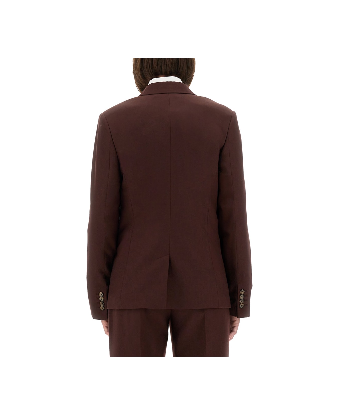 Paul Smith Double-breasted Wool Blazer - BORDEAUX