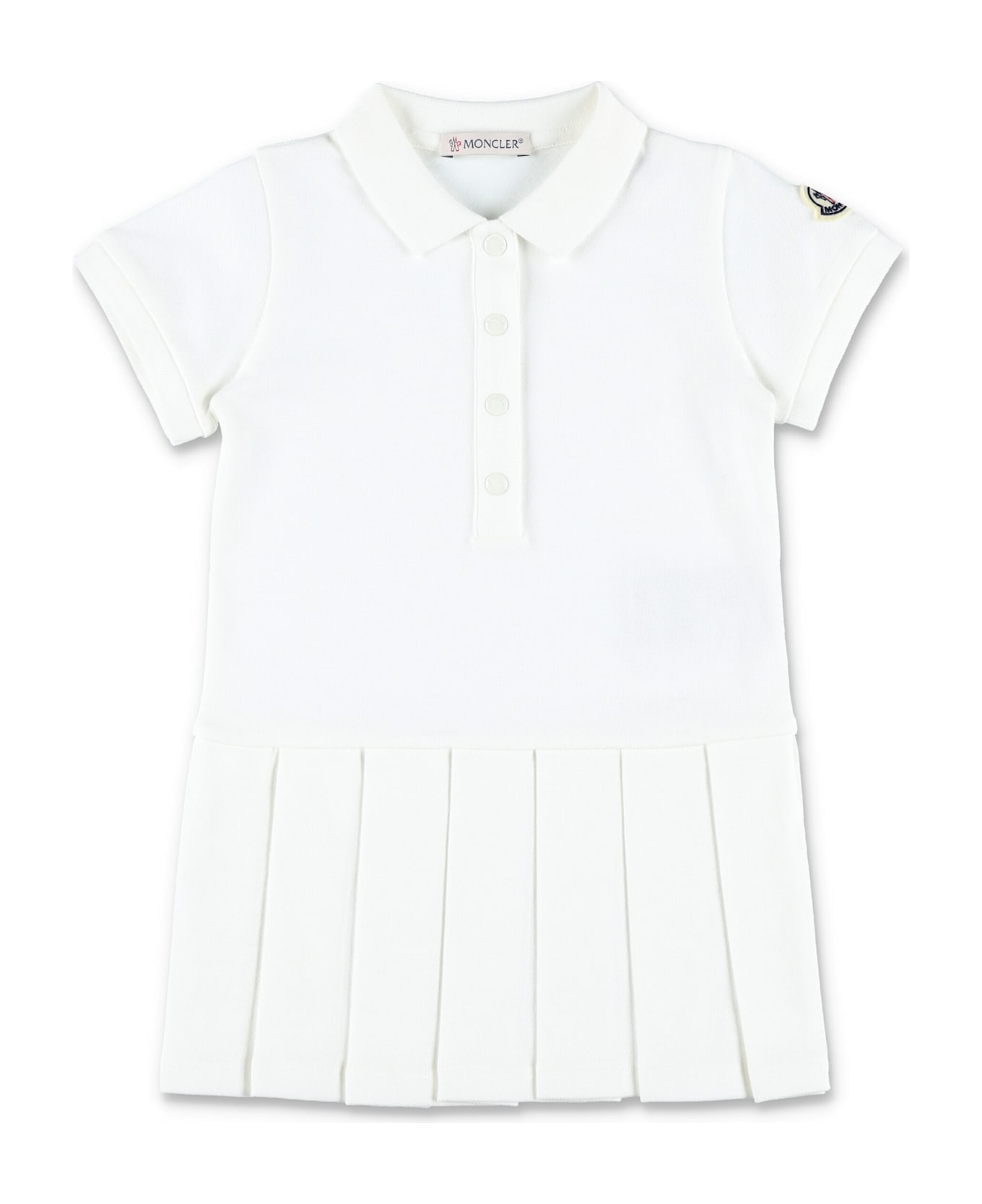 Moncler Kid - Cotton Piquet Polo Shirt Dress - WHITE