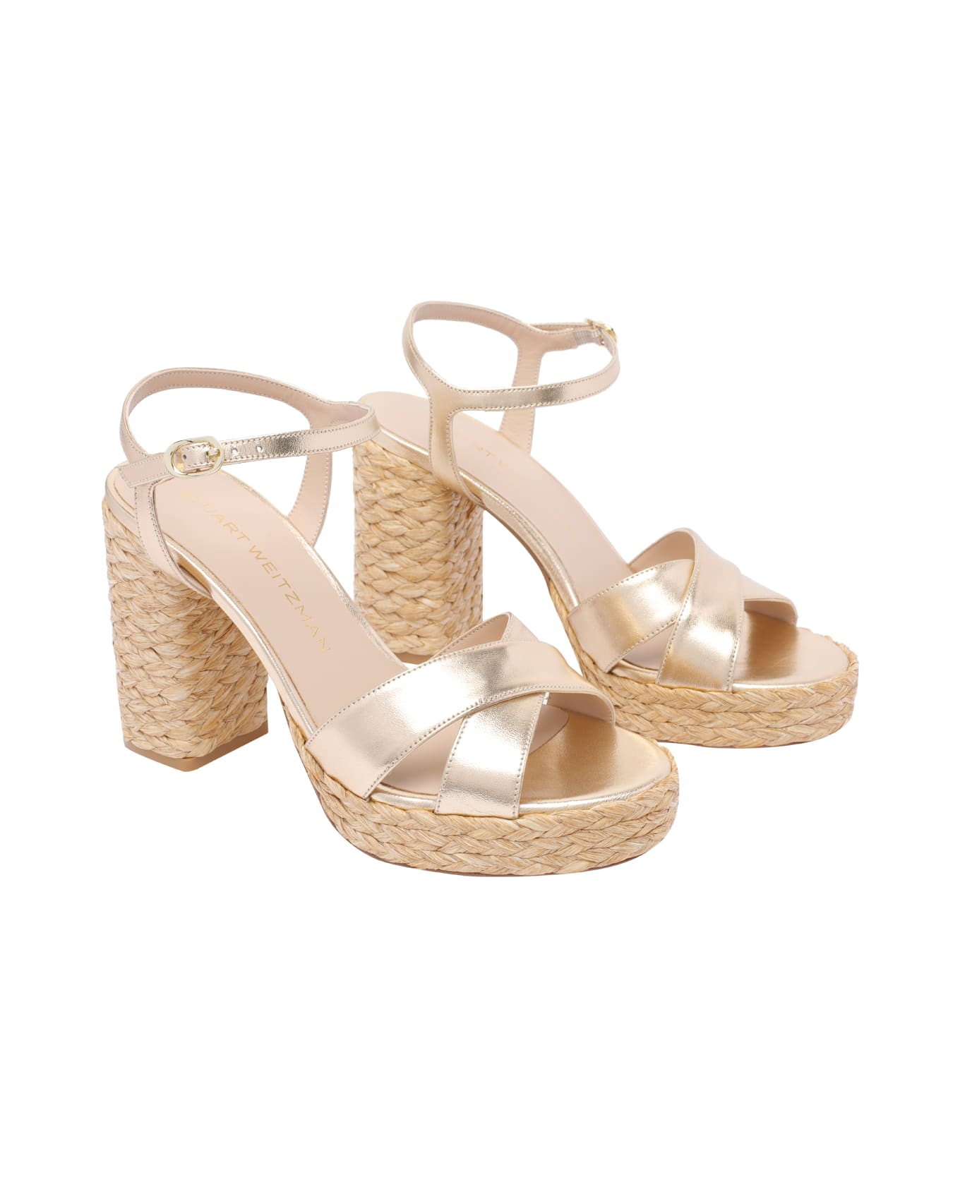 Stuart Weitzman Dayna Platform Pump Sandals - Golden