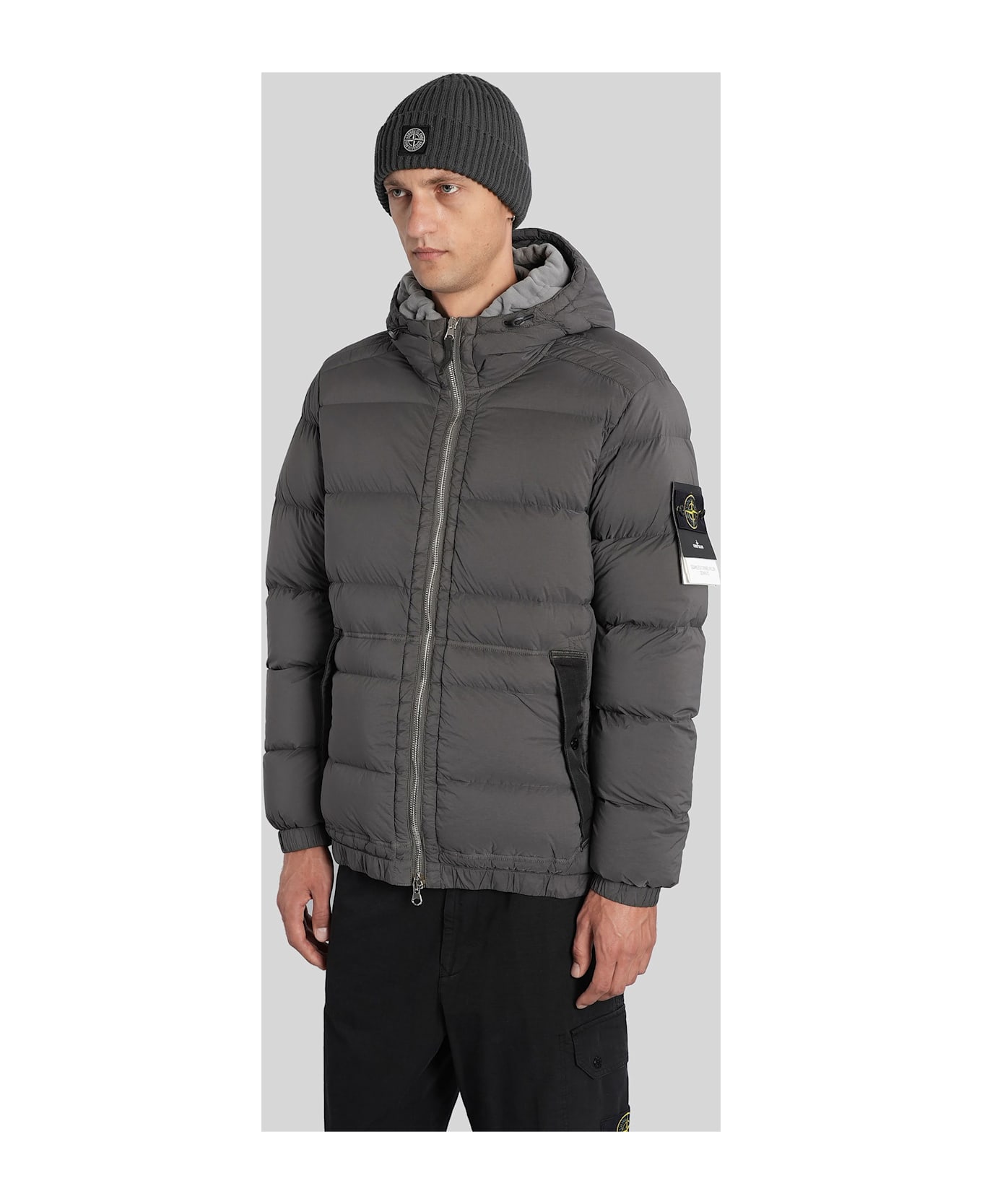 Stone Island Puffer In Grey Polyamide - grey