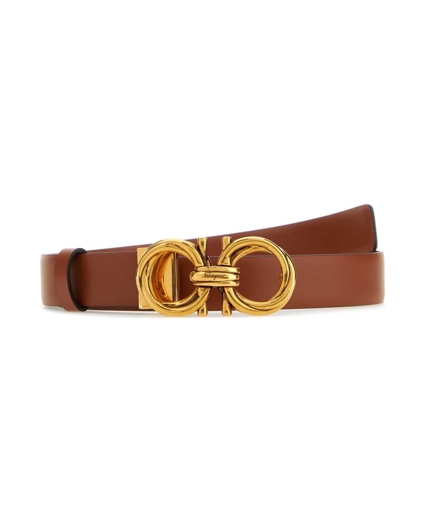 Ferragamo Brown Leather Belt - SIENATAN ベルト