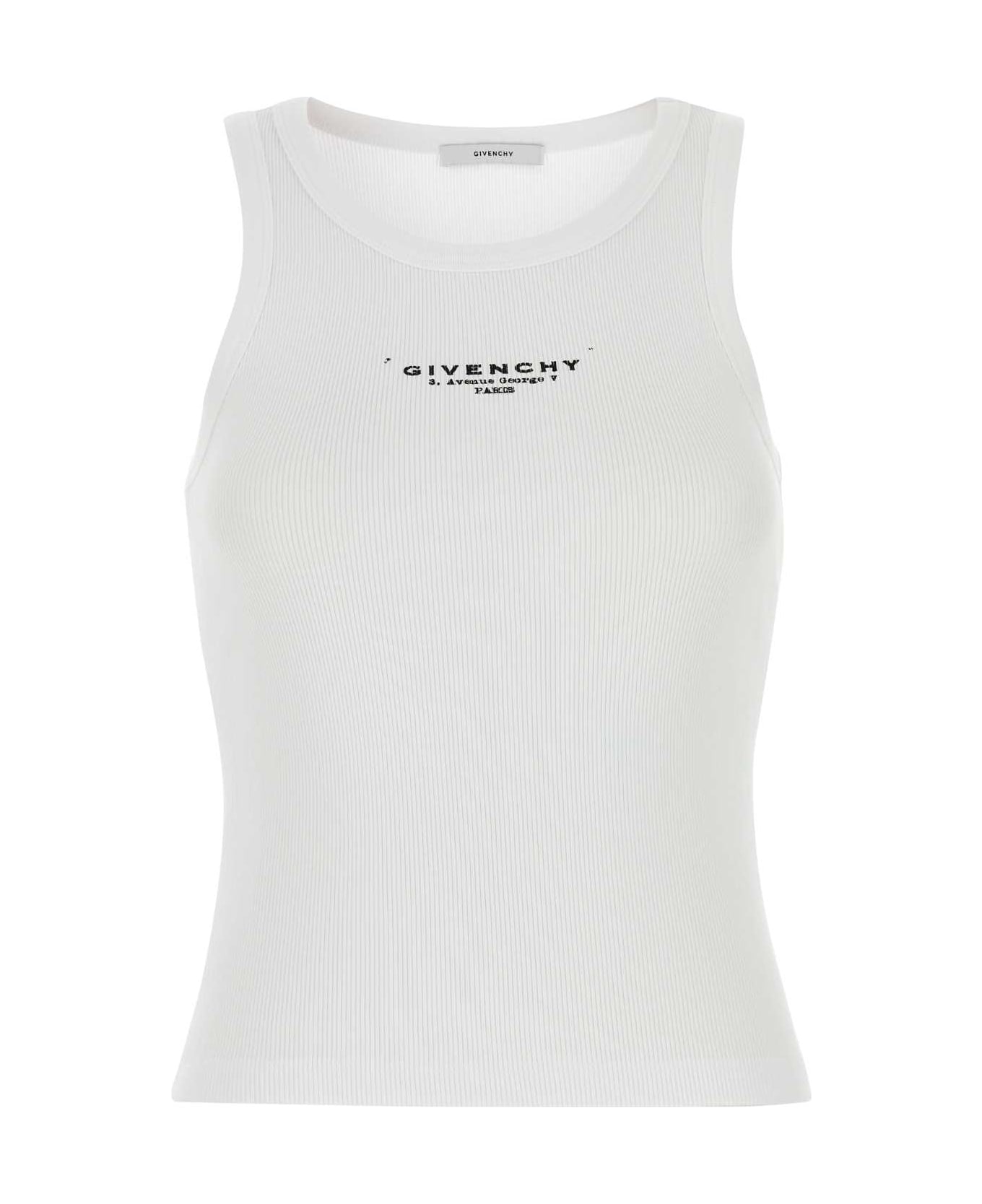 Givenchy White Stretch Cotton Tank Top - White
