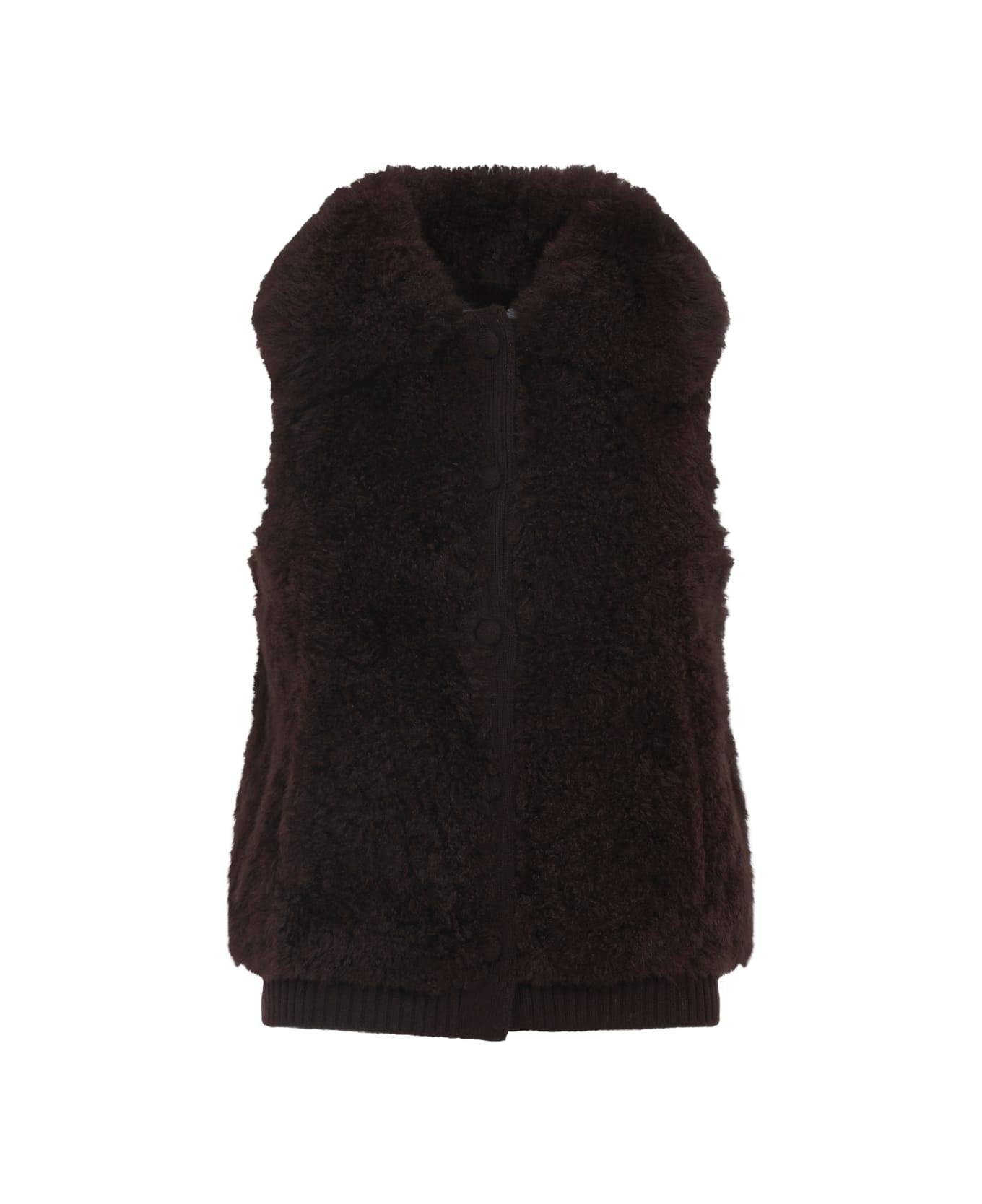 Yves Salomon Lamb Hair Gilet - Mocha